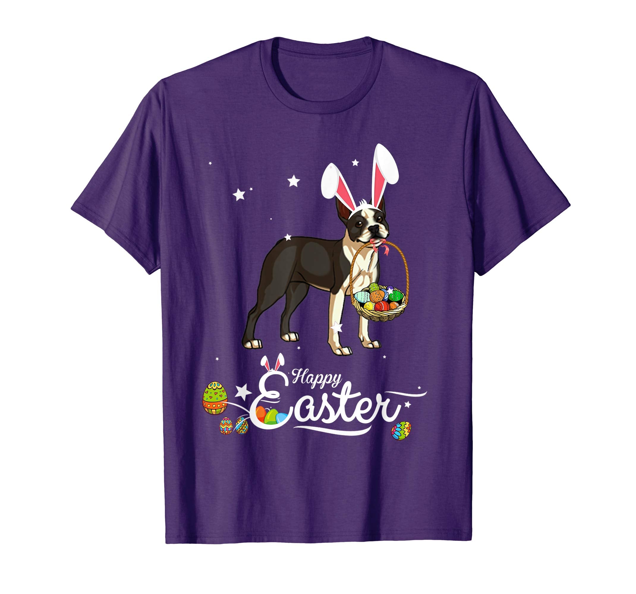 Boston Terrier Dog With Bunny Hat Easter Costume T Shirt