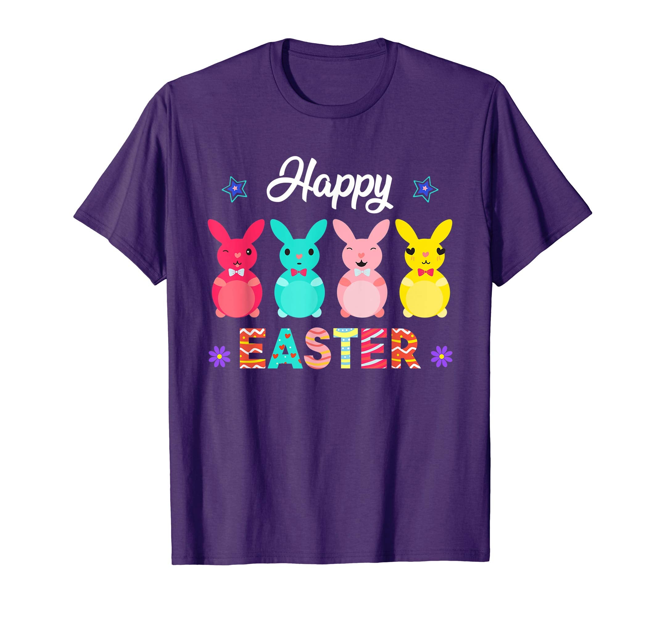 Happy Easter Real Bunny T Shirt Colorful Egg Hunt