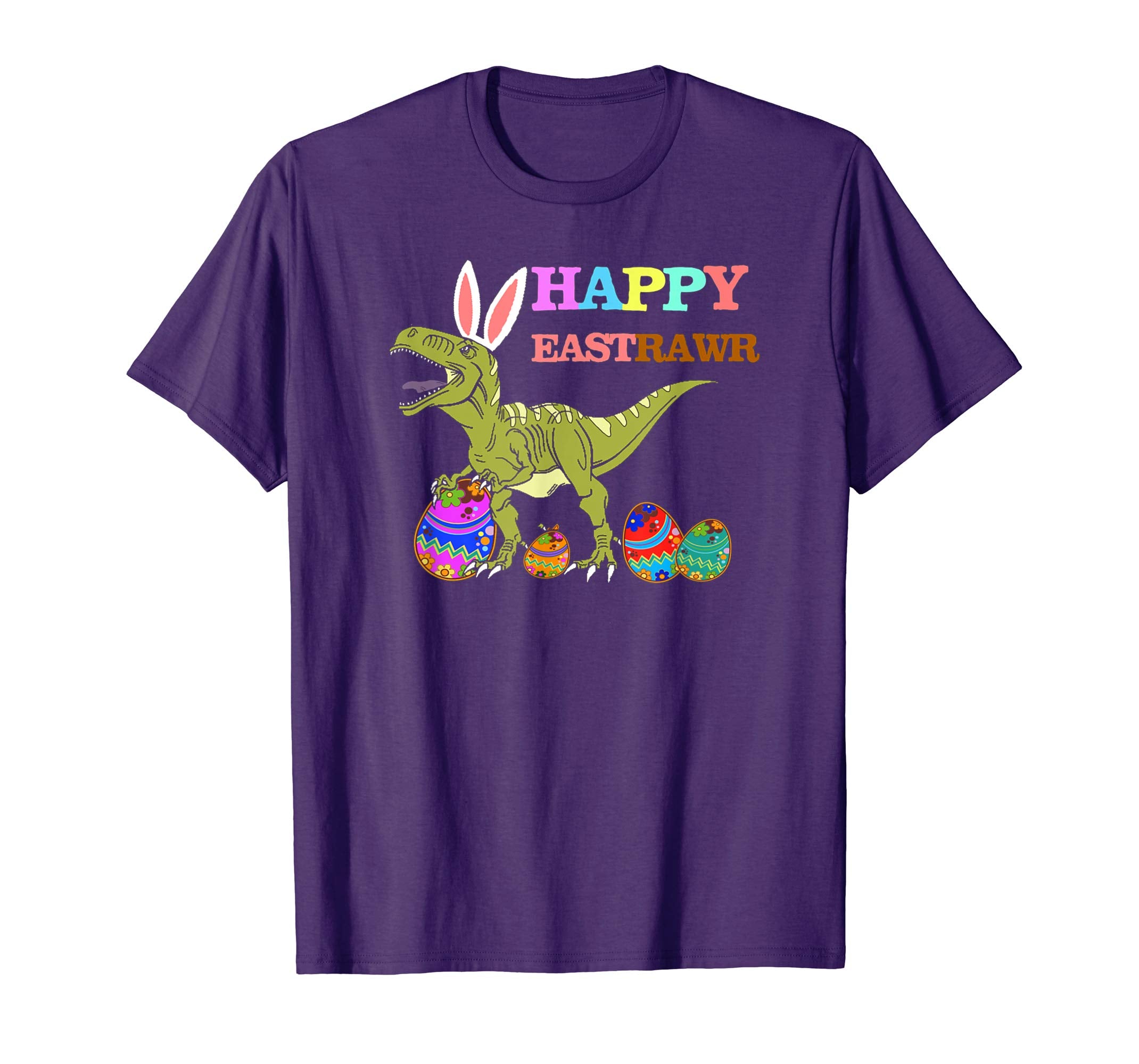 Happy Eastrawr T Rex Dinosaur Easter Bunny Egg Shirt Kids