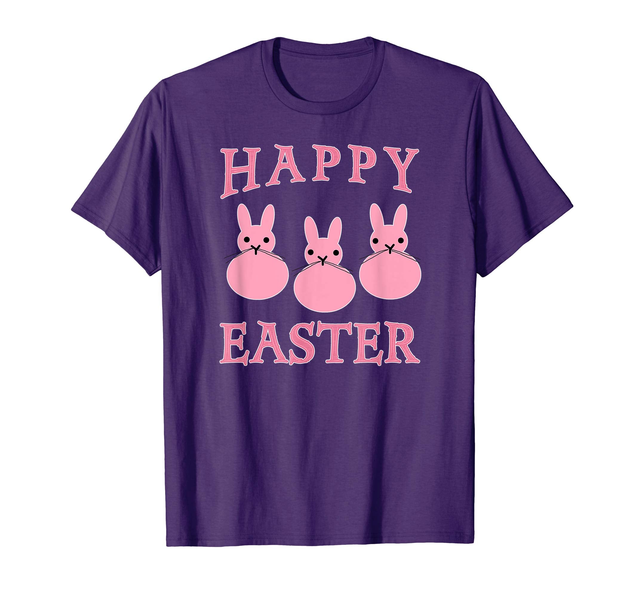 HAPPY EASTER T-shirt THREE BUNNIES PINK