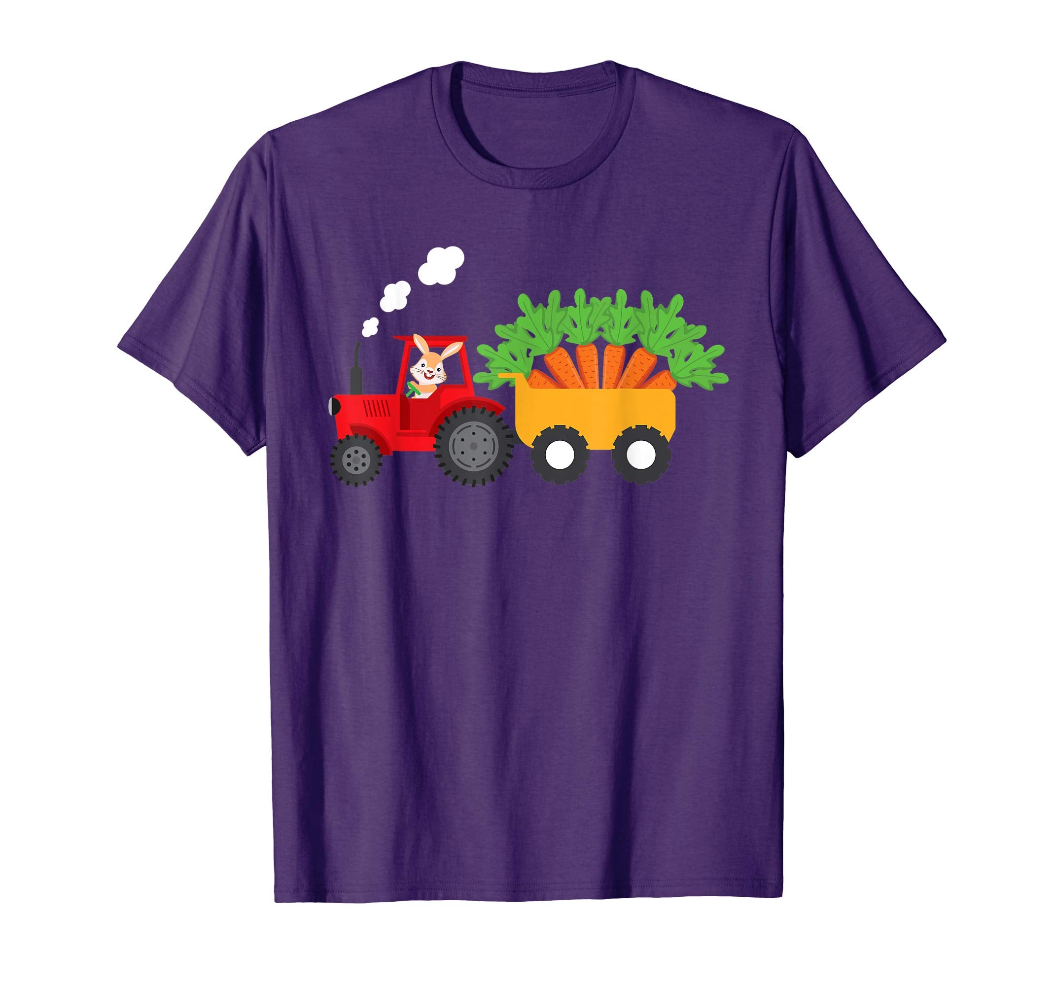 Bunny Tractor Carrying Carrots Easter Day T-Shirt