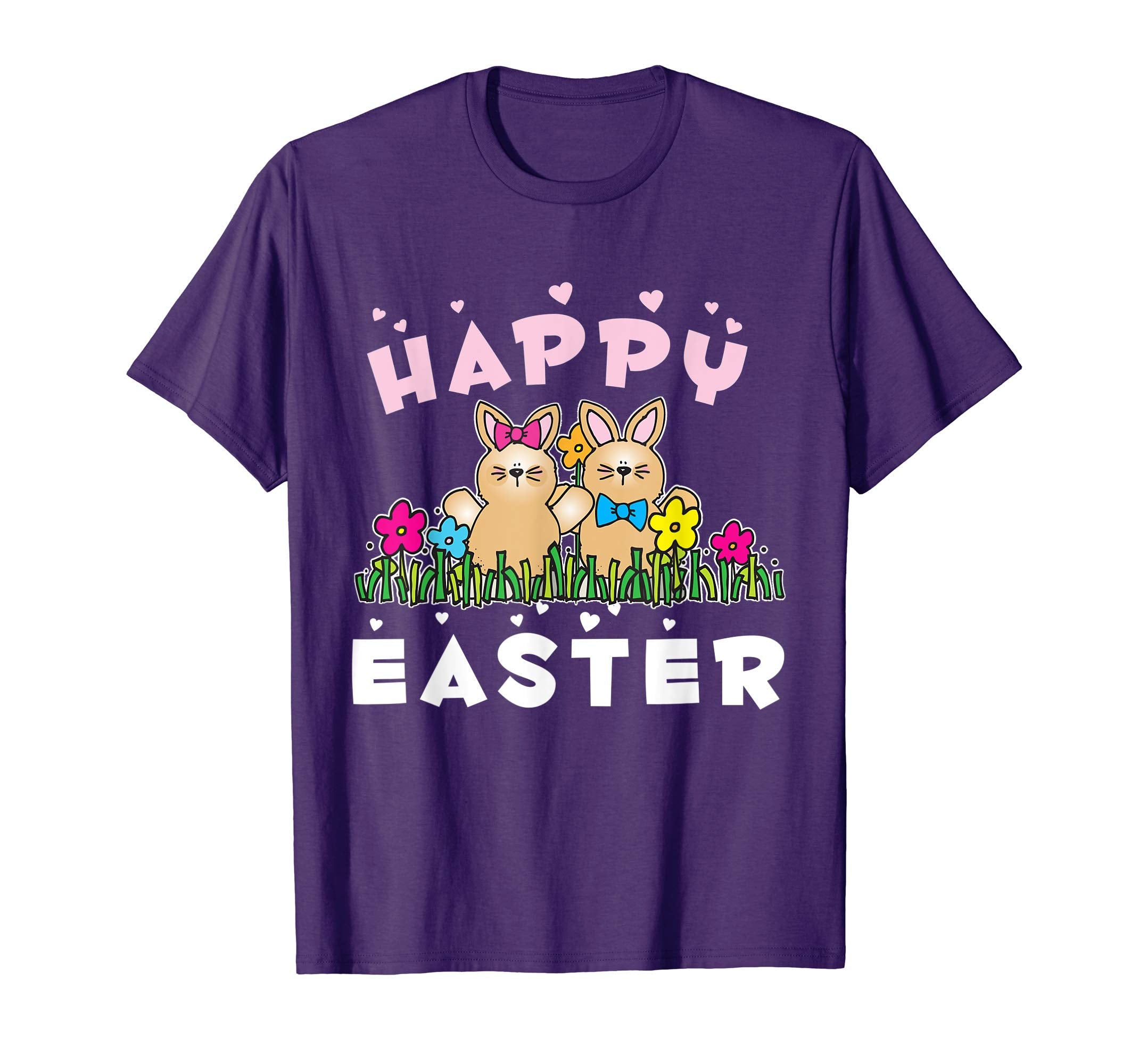 Happy Easter Bunny Tee shirt with Easter Eggs Tee