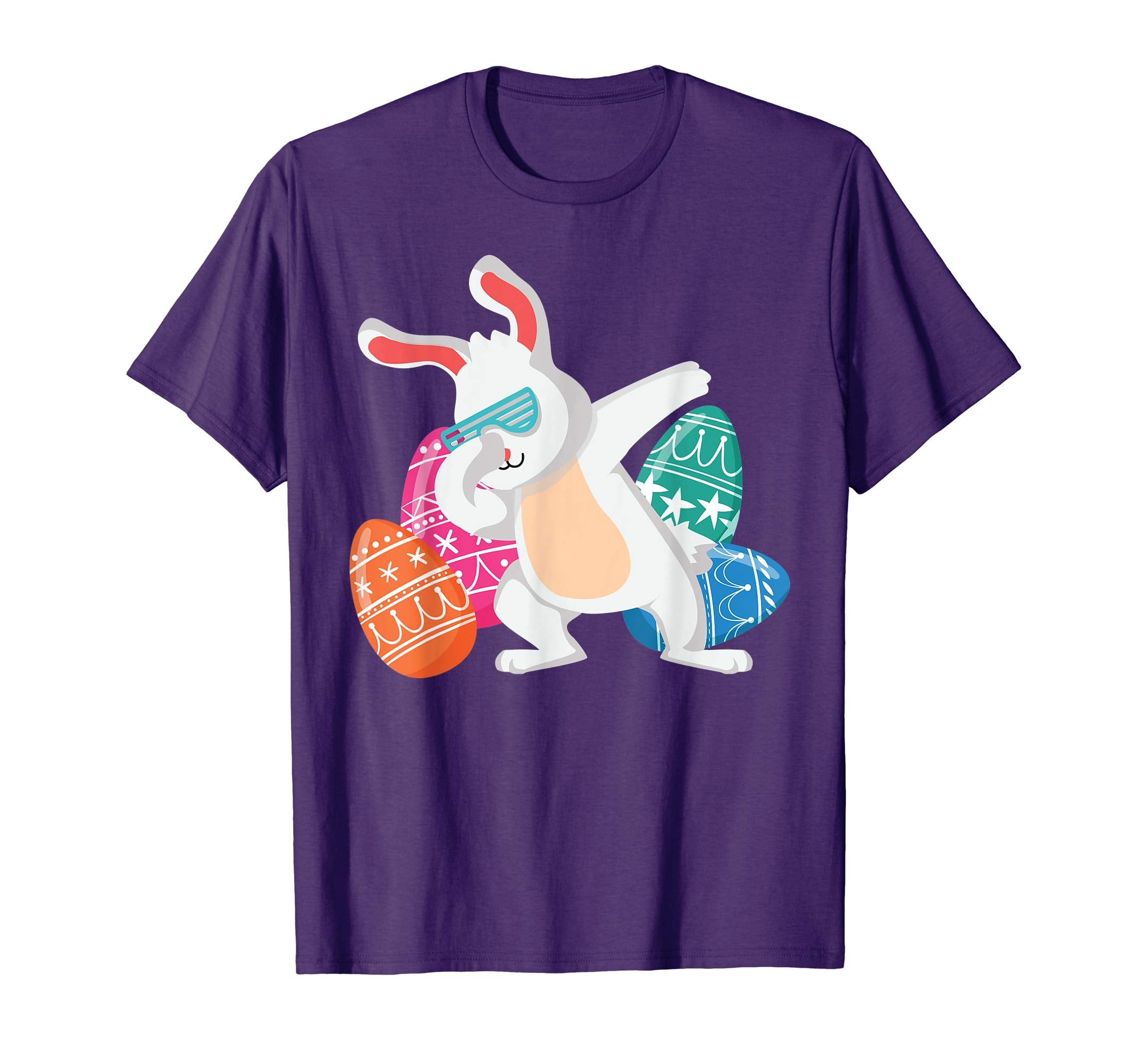 Eggs Easter Bunny Dabbing Shirt For Kids Girls