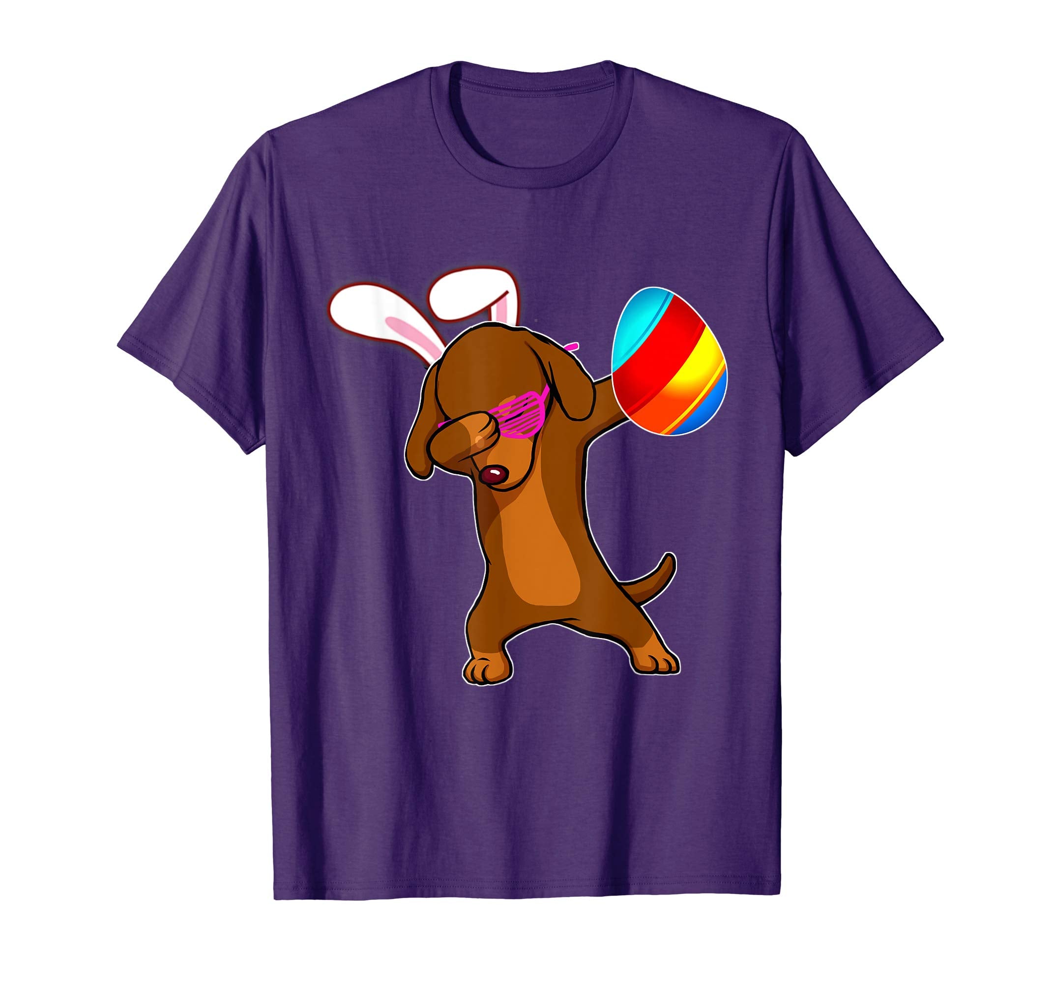 Easter Bunny Dabbing Dachshund Dog Tshirt Egg Ears Gift