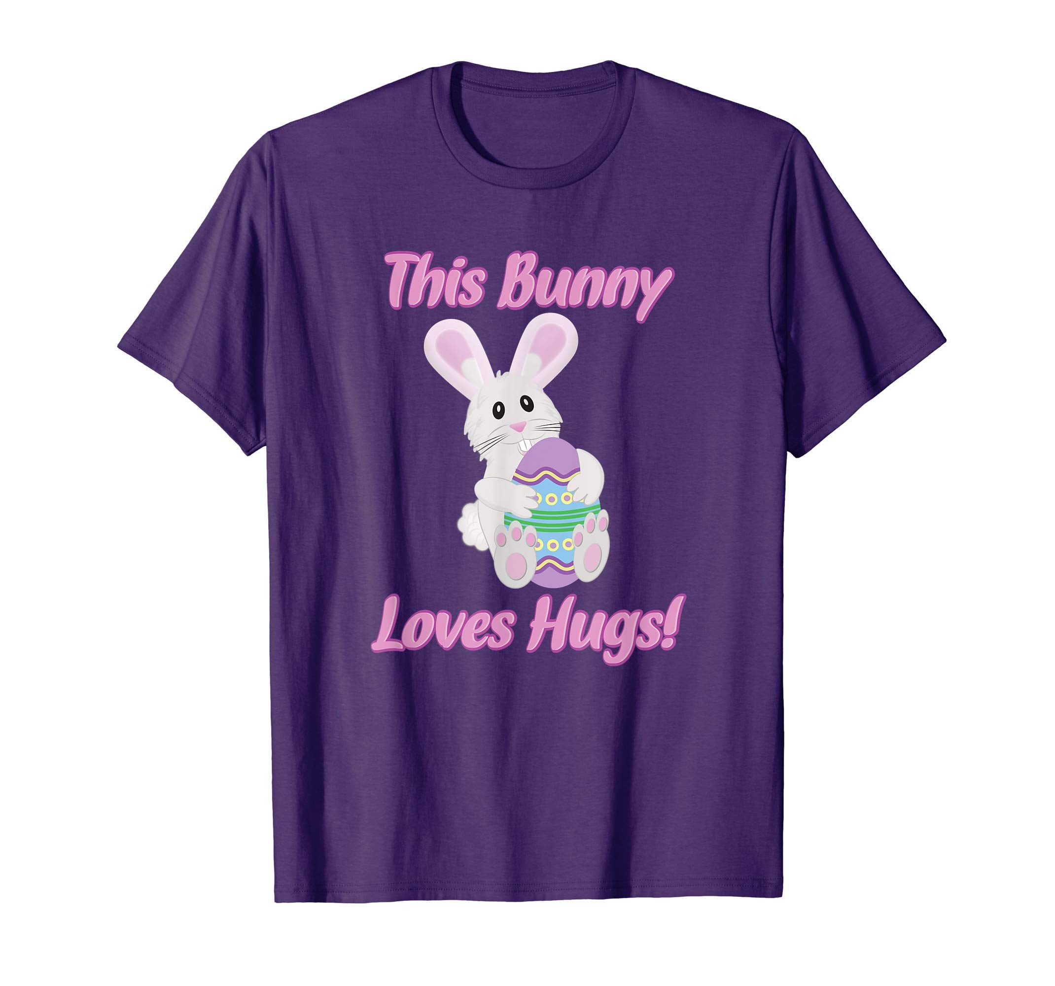Cute Easter Bunny Hugging Beautiful Easter Egg T Shirt
