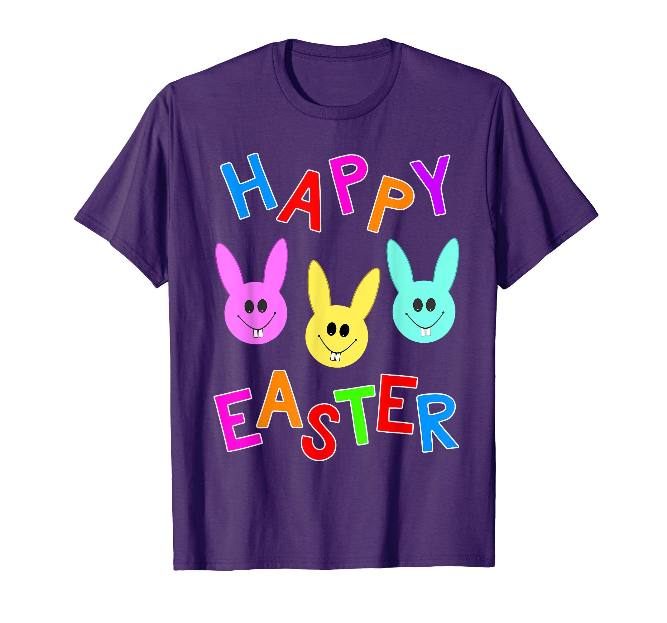 Happy Easter T shirt Cute Bunnies Colorful Bunny Boys Girls