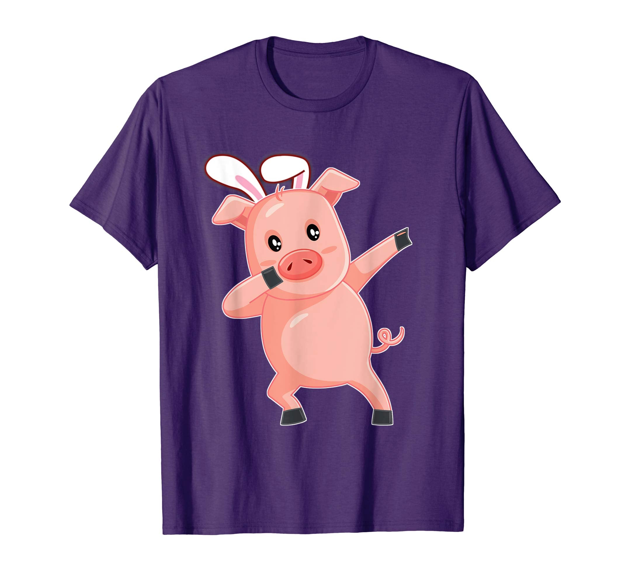 Easter Bunny Dabbing Pig Hog Tshirt Rabbit Ears Animal Gift
