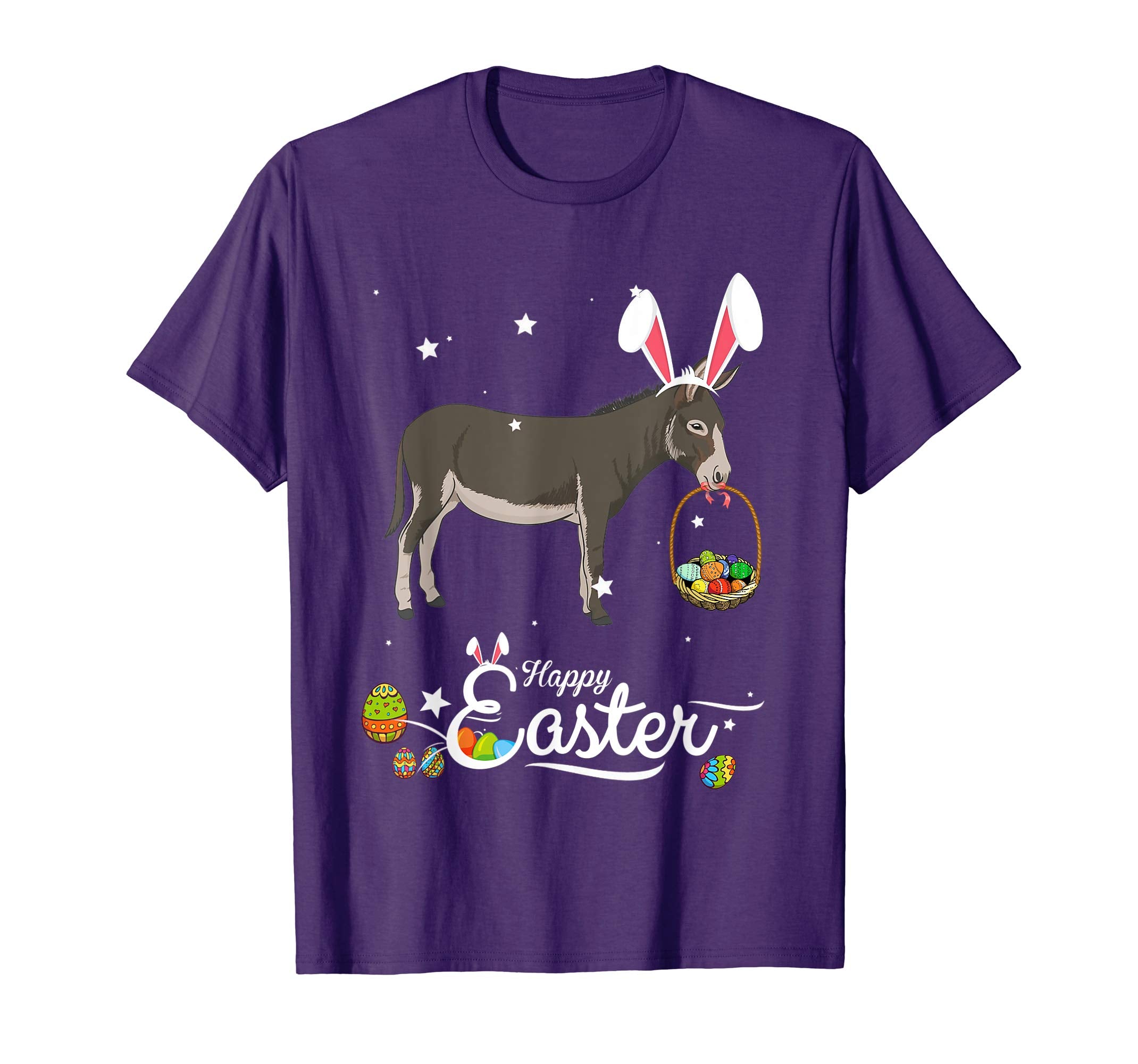 Cute Easter Donkey with Bunny Ears and Eggs T Shirt