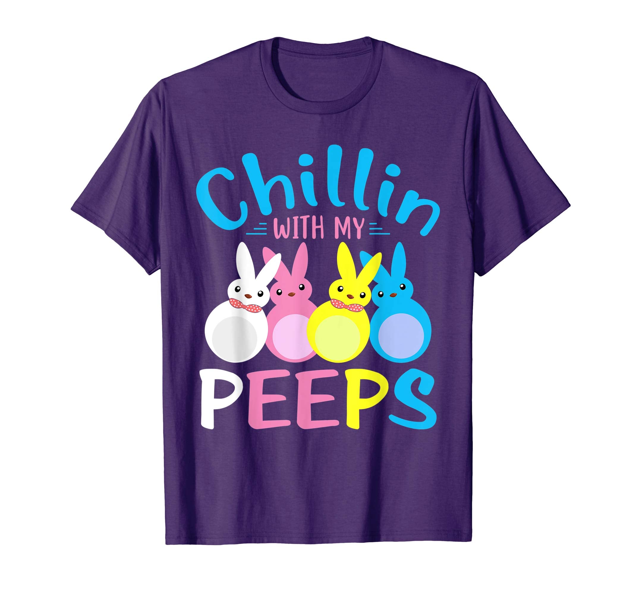 Funny Chillin With My Peeps Easter Kids Boys Girls T-Shirt.