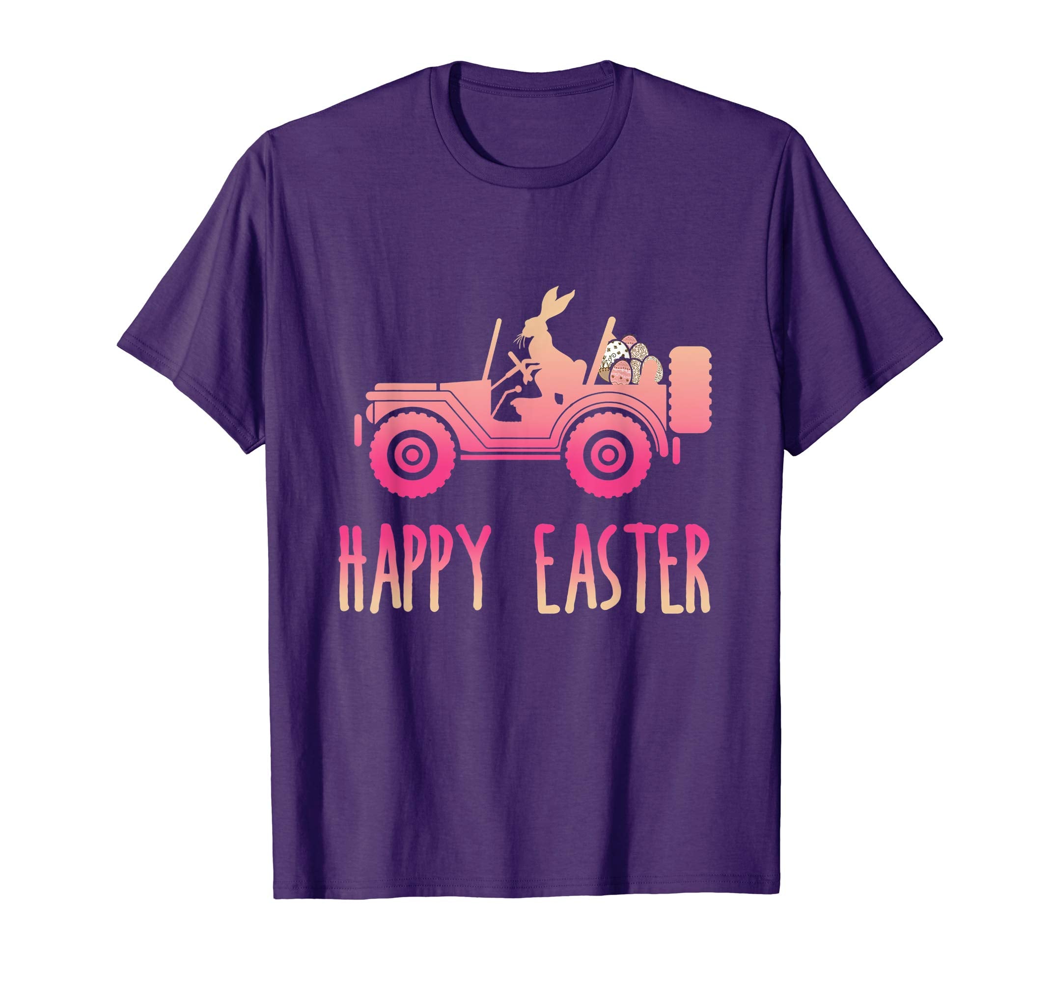 Jeep Happy Easter Bunny with Long Ears Eggs Shirt