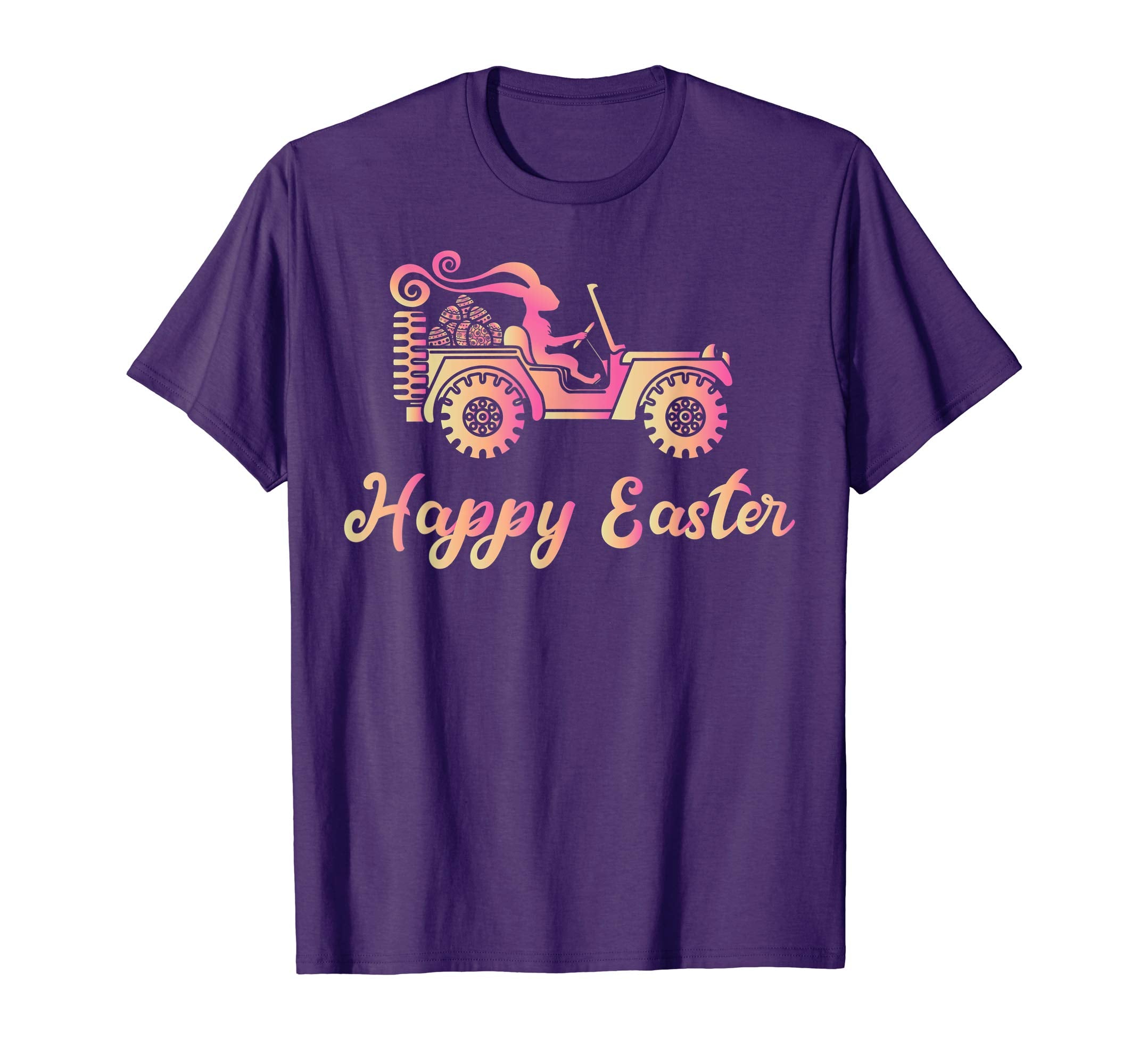 Jeep Happy Easter Bunny with Long Ears Eggs Shirt
