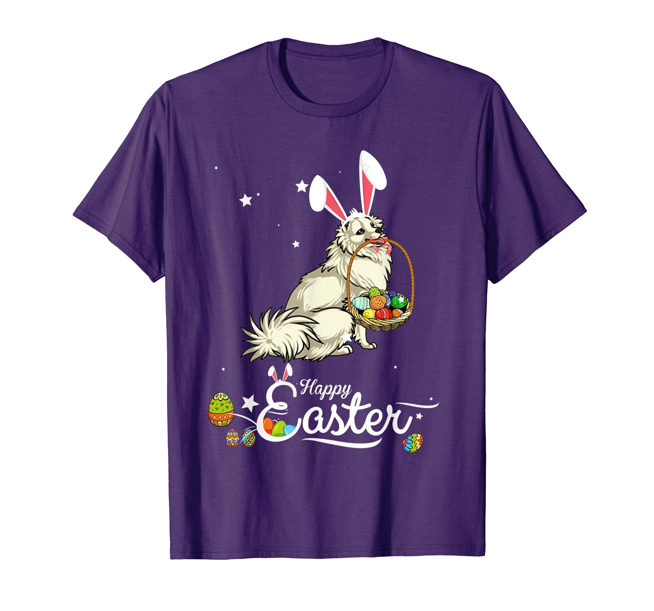 American Eskimo Dog With Bunny Hat Easter Costume T Shirt