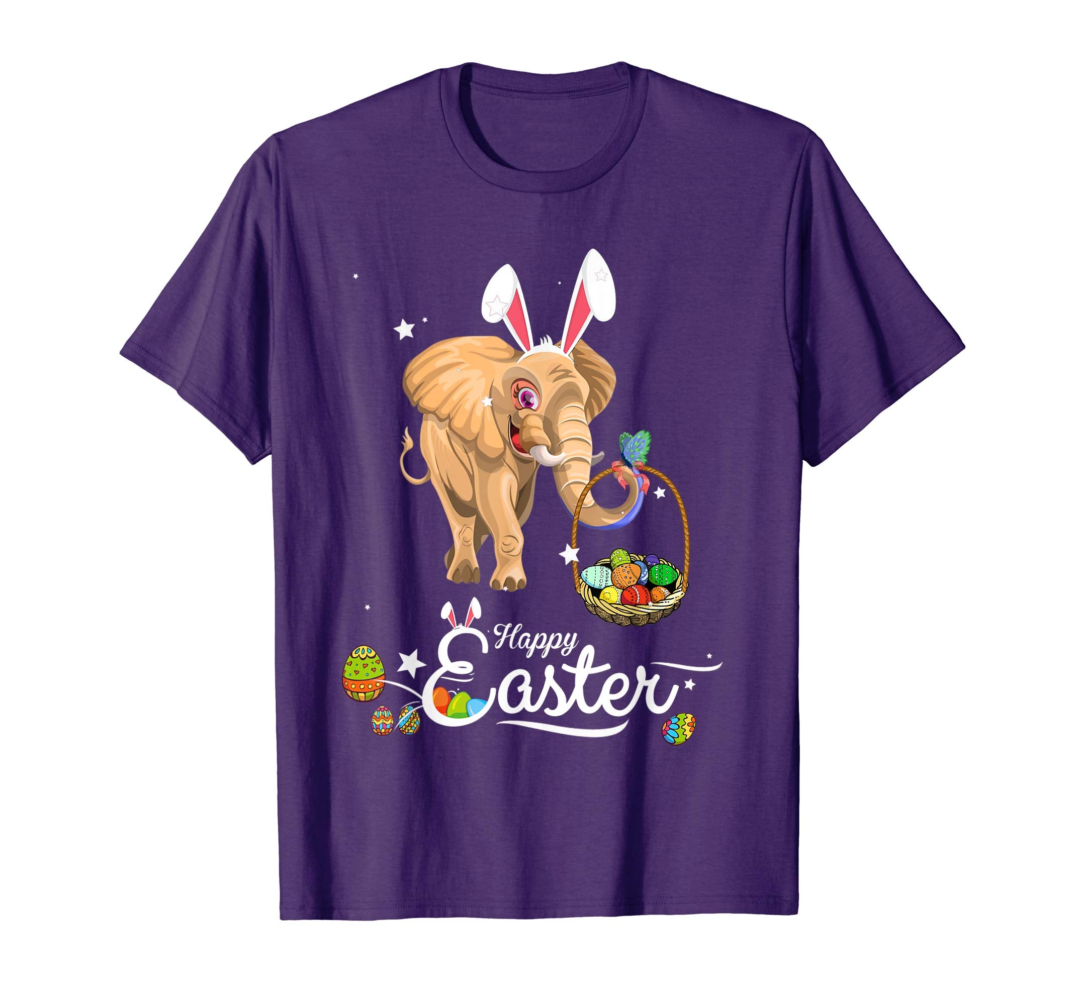 Cute Easter elephant with Bunny Ears and Eggs T Shirt