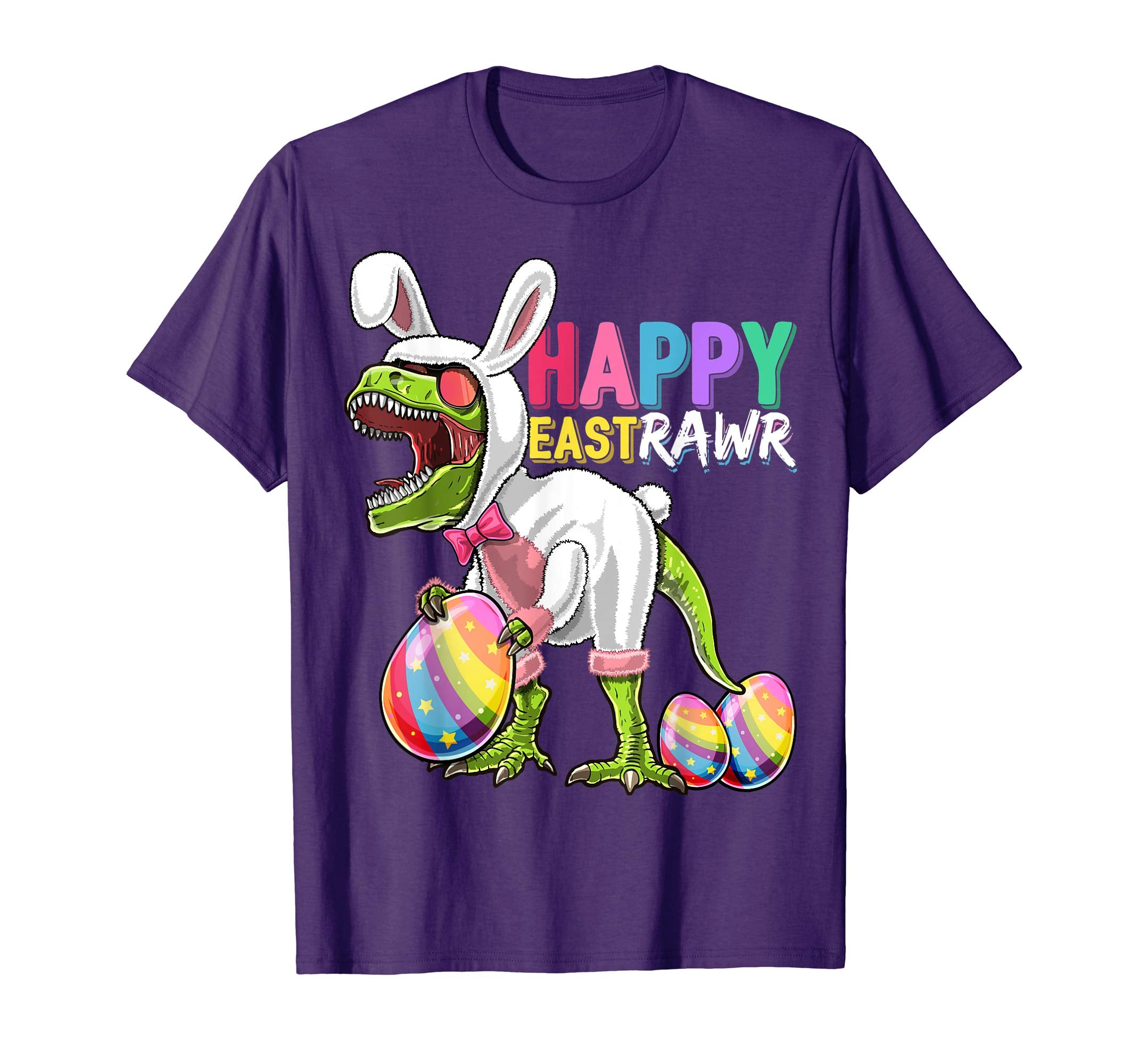 Happy Eastrawr T Rex Dinosaur Easter Bunny Egg Shirt Kids