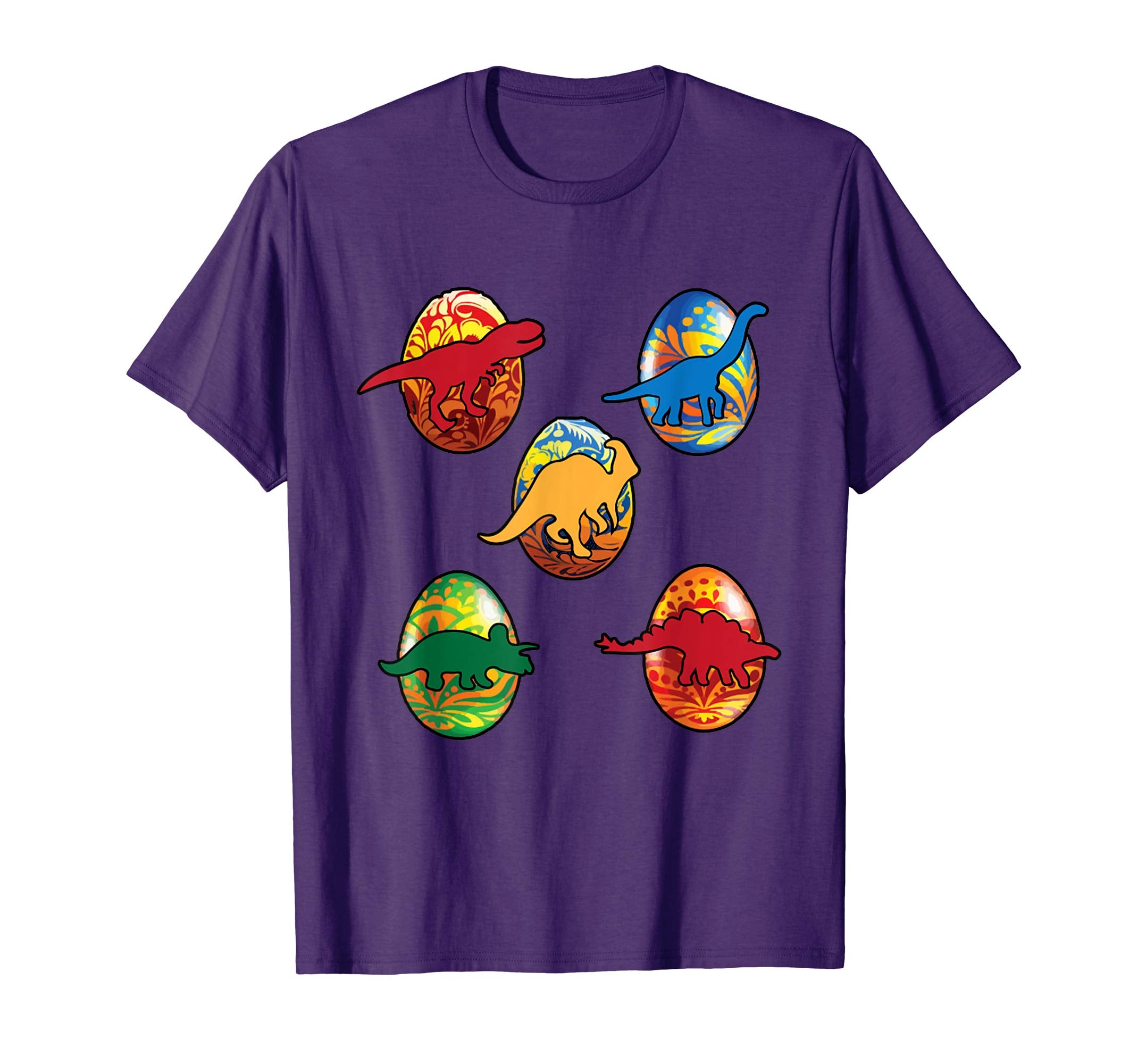 Funny T Rex Dinosaur Easter Bunny Egg T Shirt Kids Boys Girl