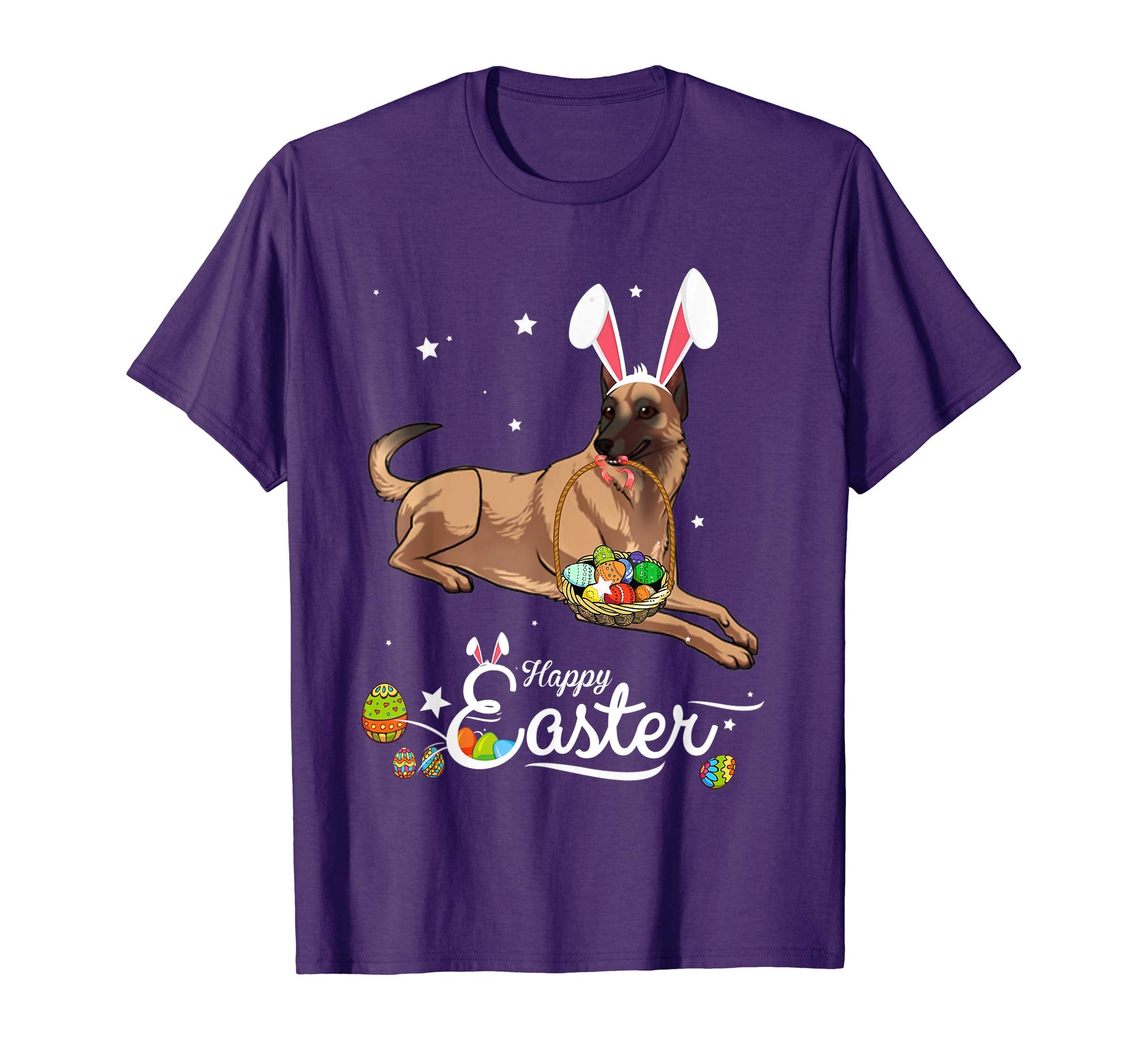 Belgian Malinois Dog With Bunny Hat Easter Costume T Shirt