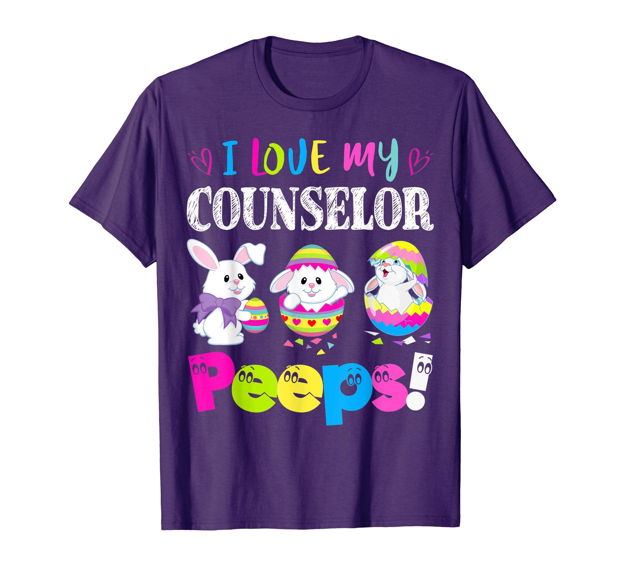 I Love My Counselor Peeps Easter Bunny Gift T-Shirt
