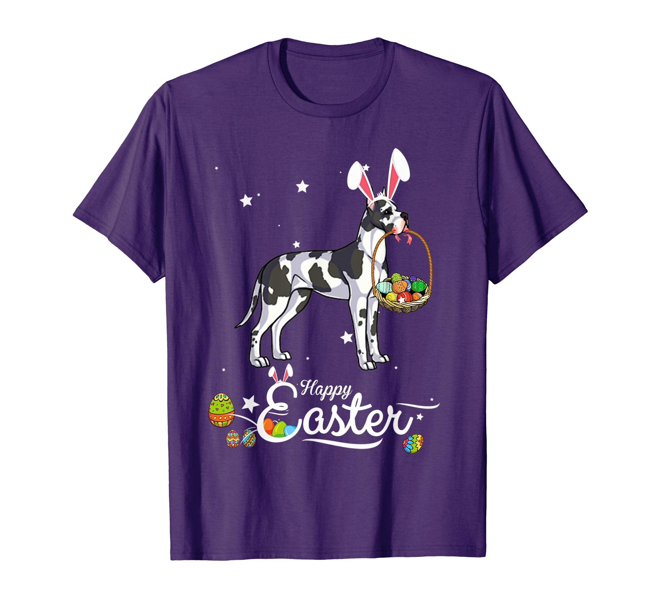 Great Dane Dog With Bunny Hat Easter Costume T Shirt