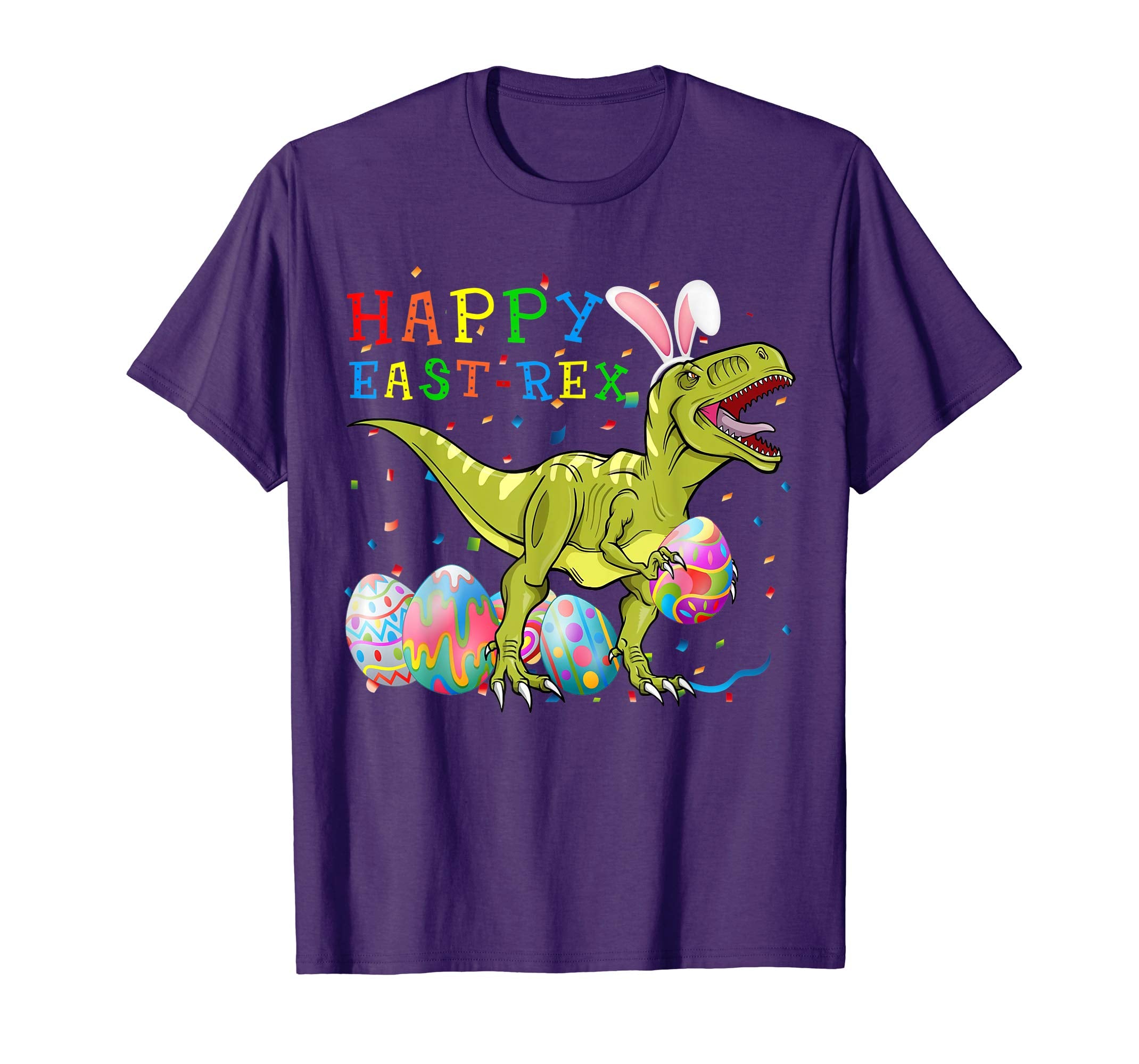 Happy East-rex T Rex Dinosaur Easter Bunny Egg Shirt Kids