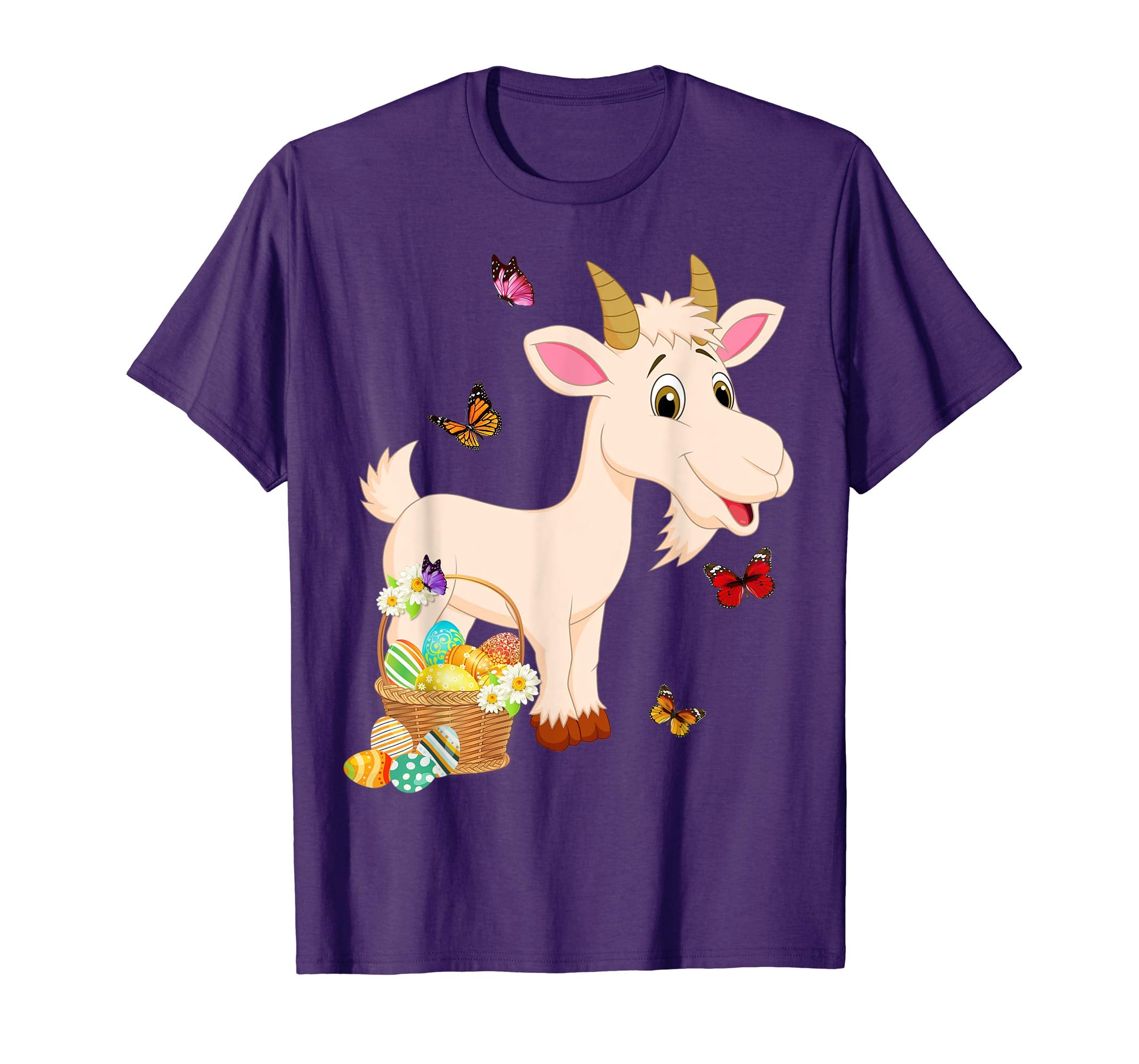 Goat Bunny Hat Rabbit Easter Eggs Shirt Happy Ea