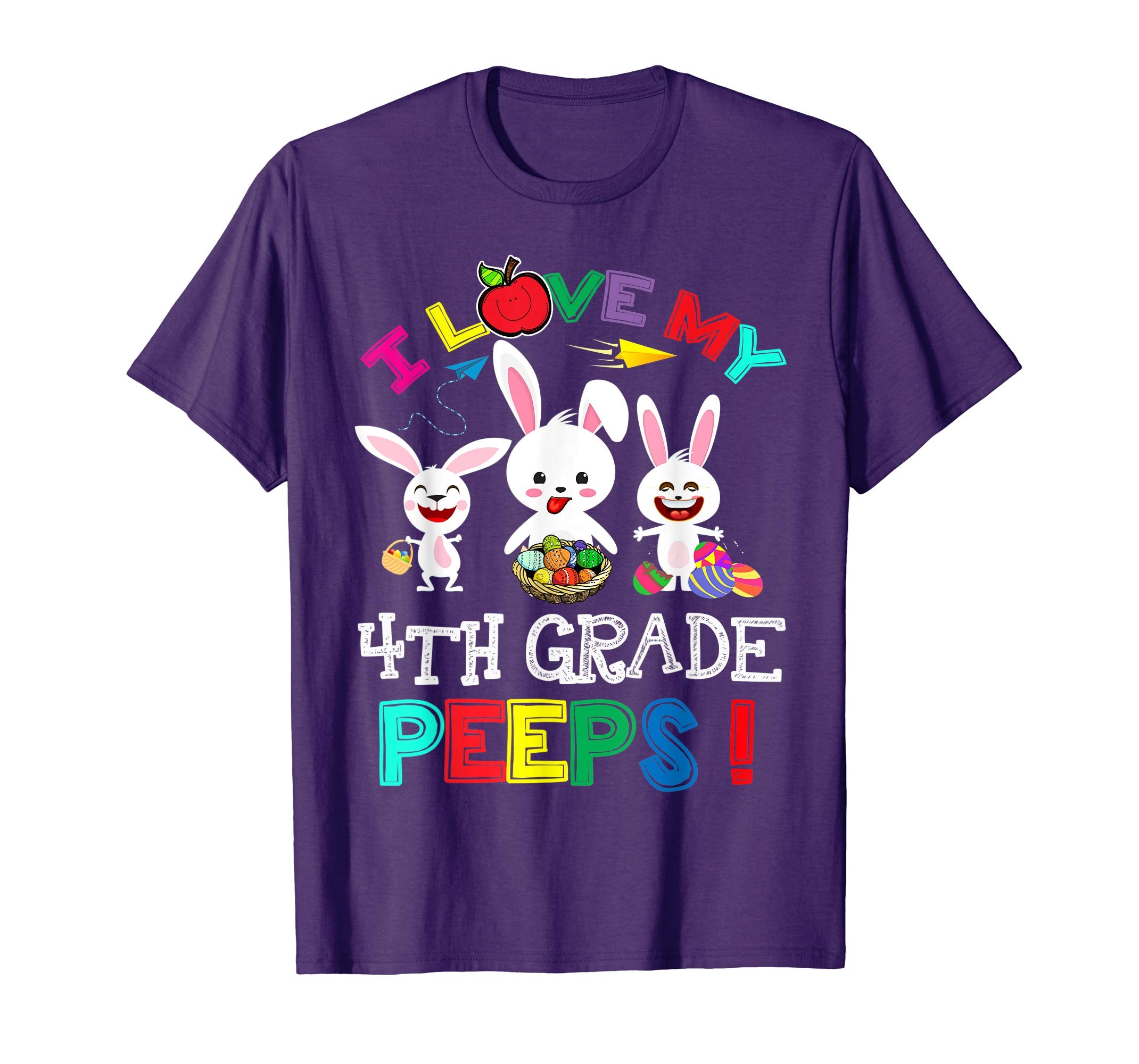 I Love My 4th Grade Peeps Bunnies Easter Teacher T Shirt