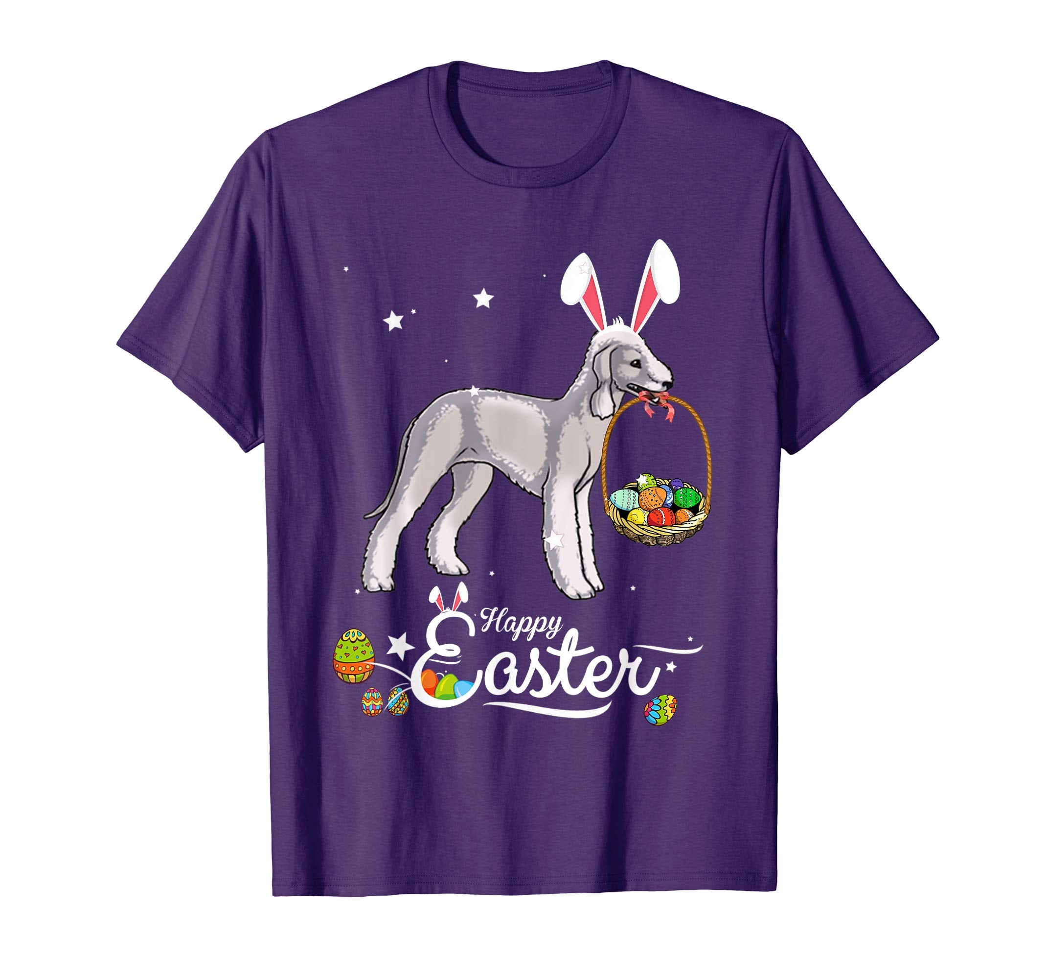Bedlington Terrier Dog With Bunny Hat Easter Costume T Shirt