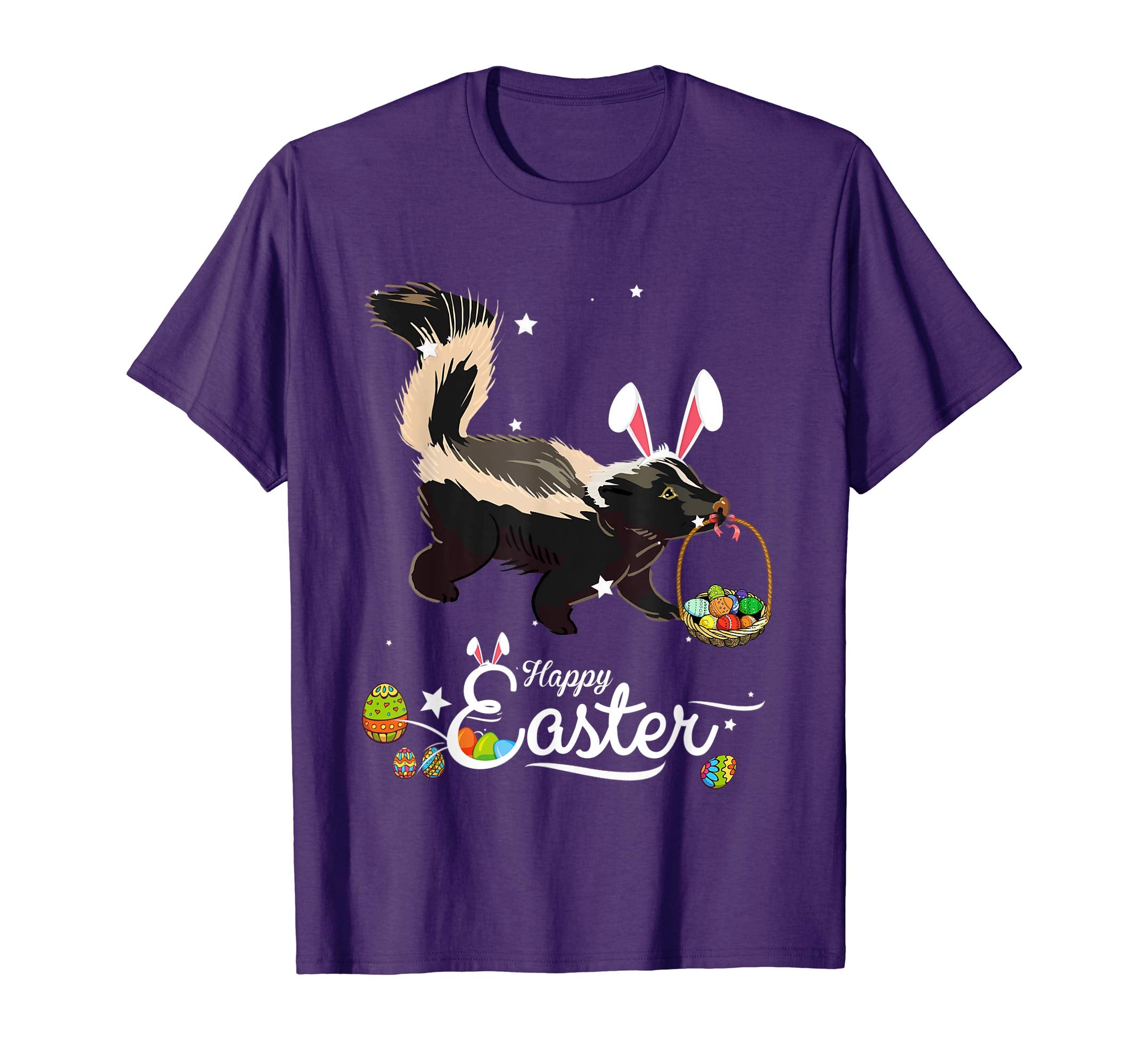 Cute Easter Skunk with Bunny Ears and Eggs T Shirt
