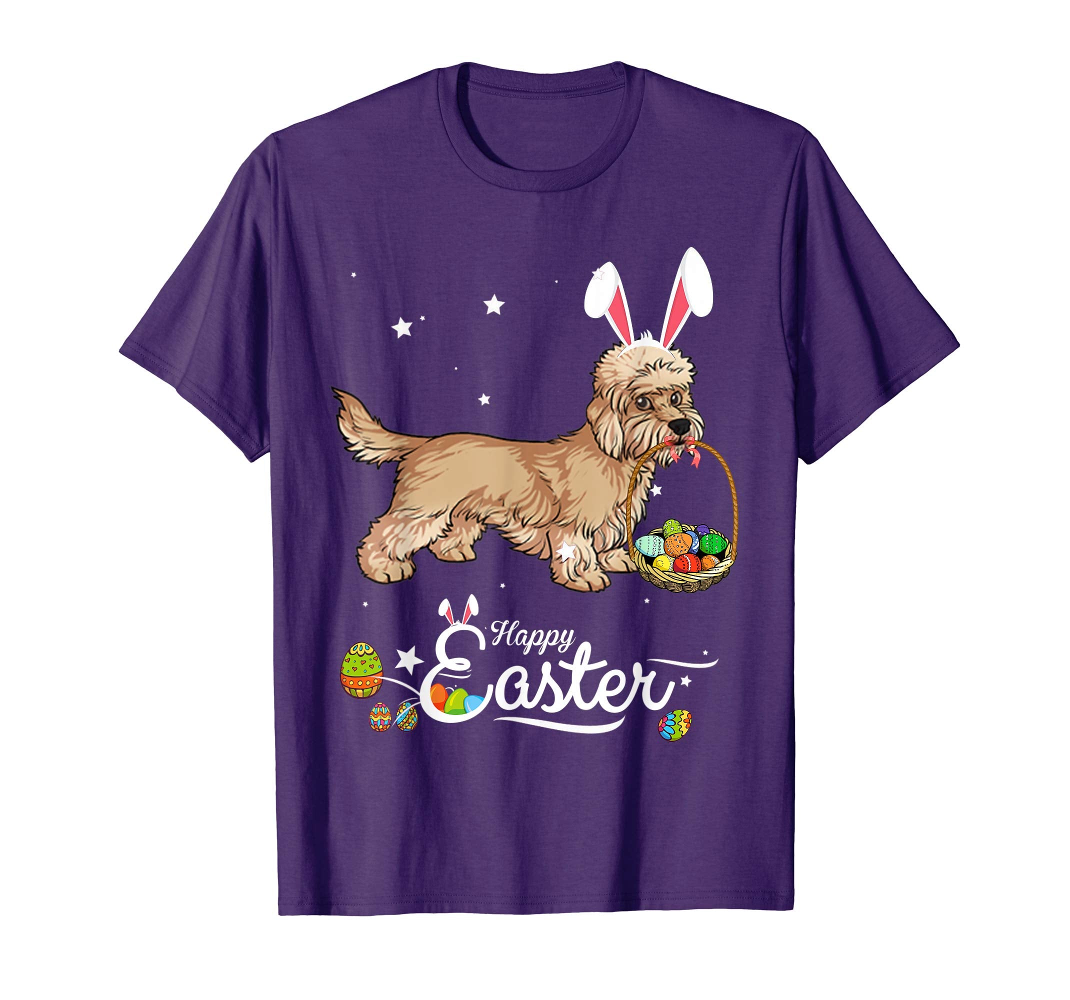 Dandi Dinmont Dog With Bunny Hat Easter Costume T Shirt