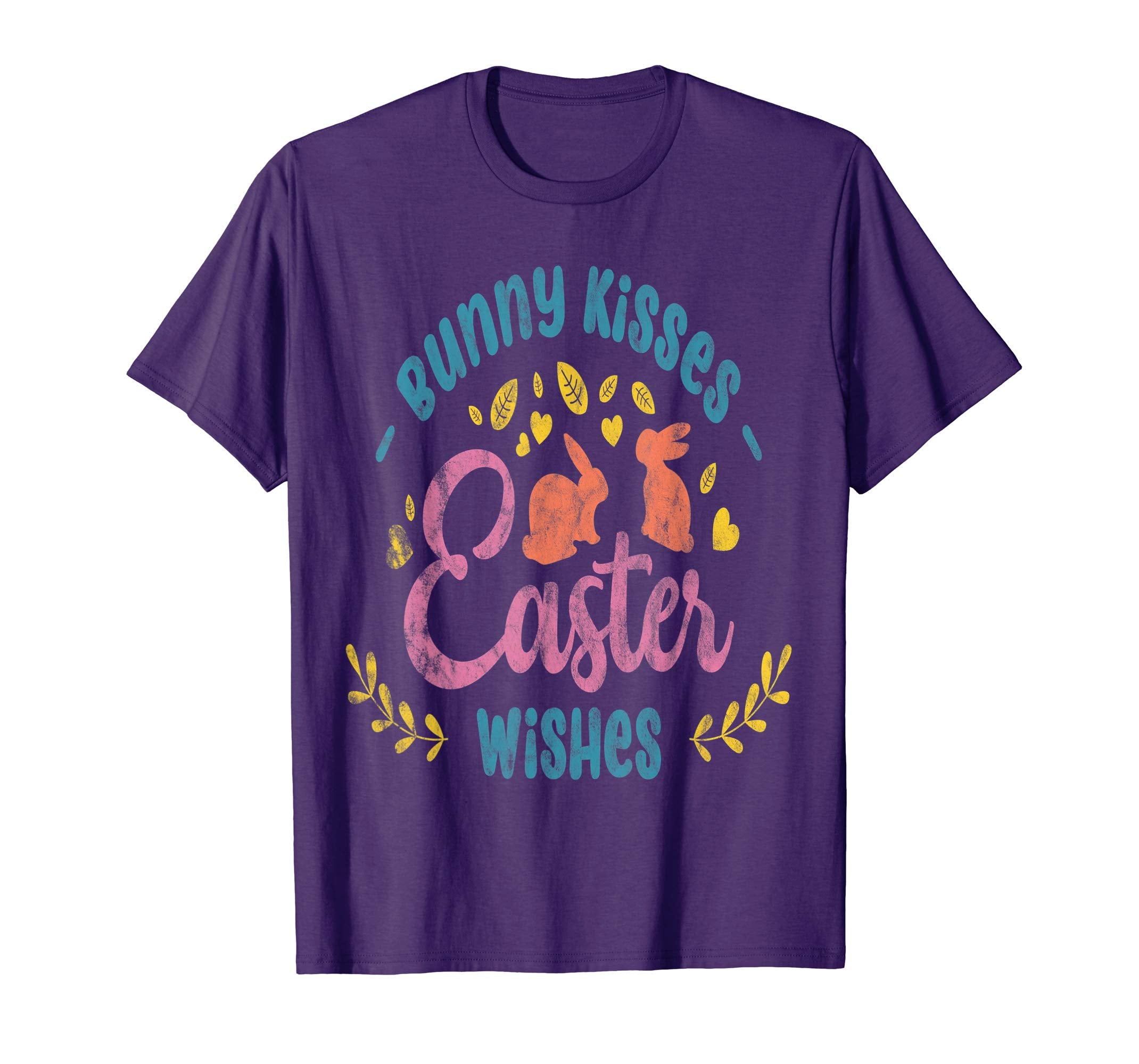 Bunny Kisses Easter Wishes T-Shirt Gift Women