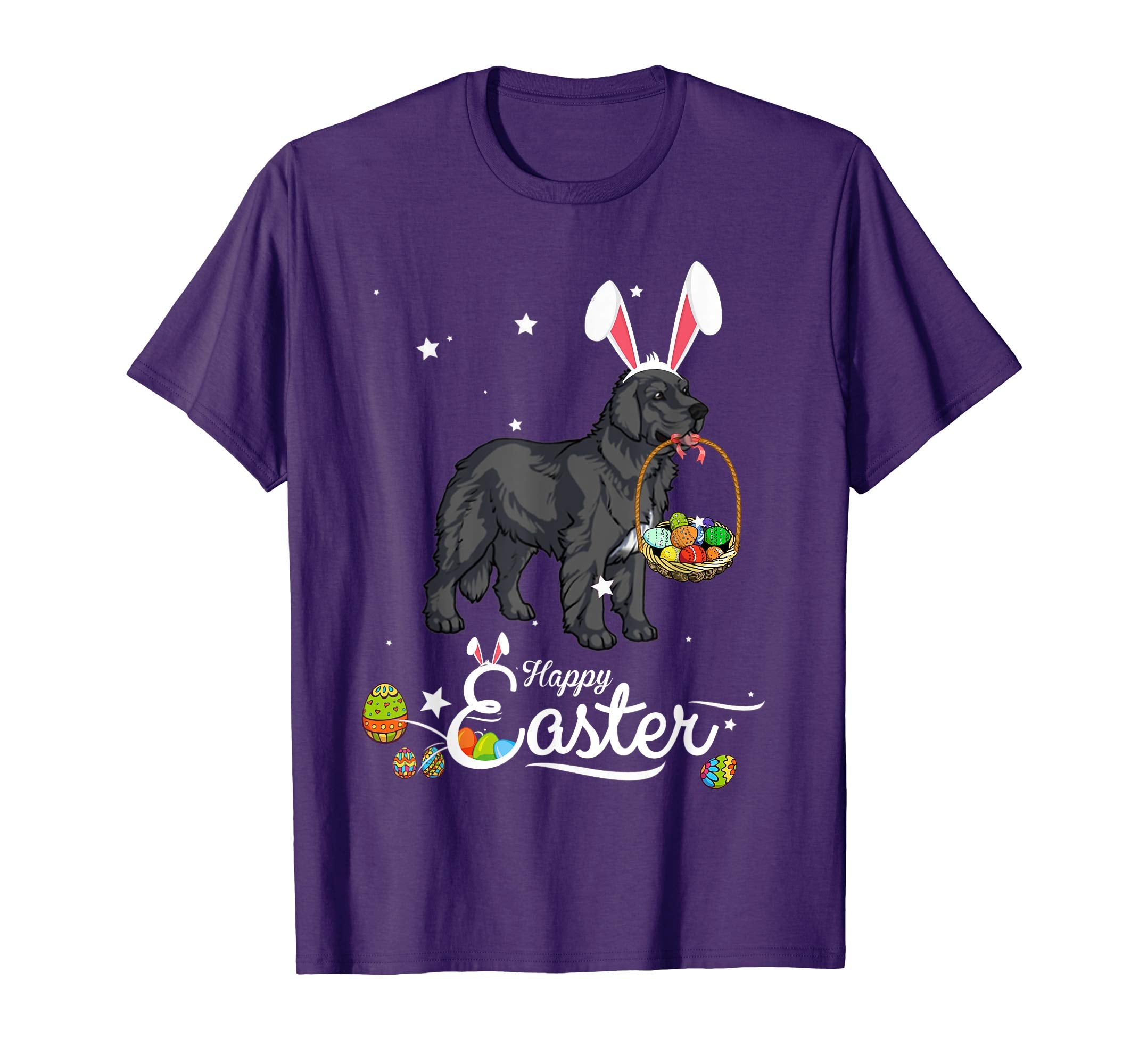 Newfoundland Dog With Bunny Hat Easter Costume T Shirt