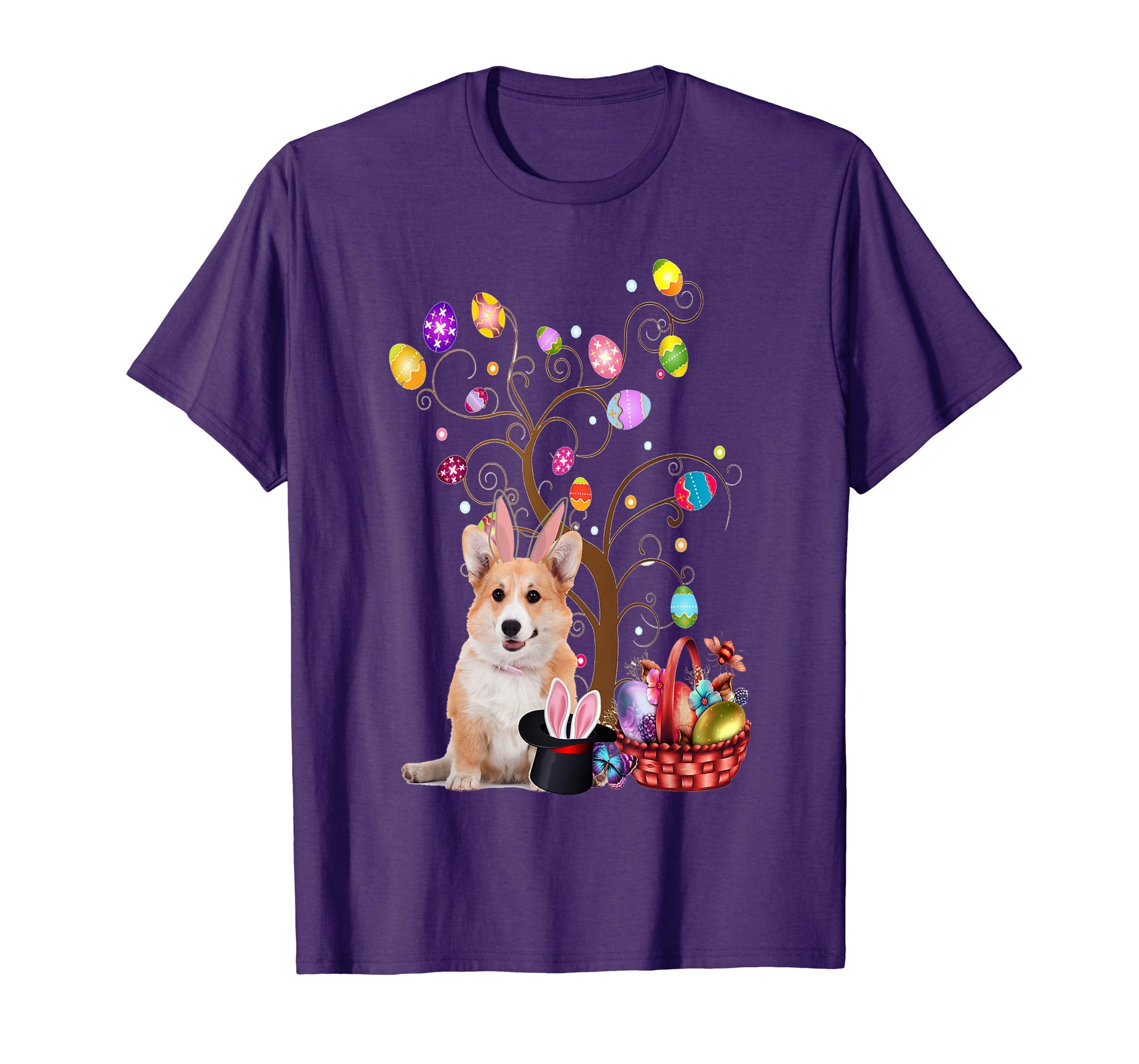 Bunny Welsh Corgi Easter Day Hunting Egg TShirt Dad Mom Gift