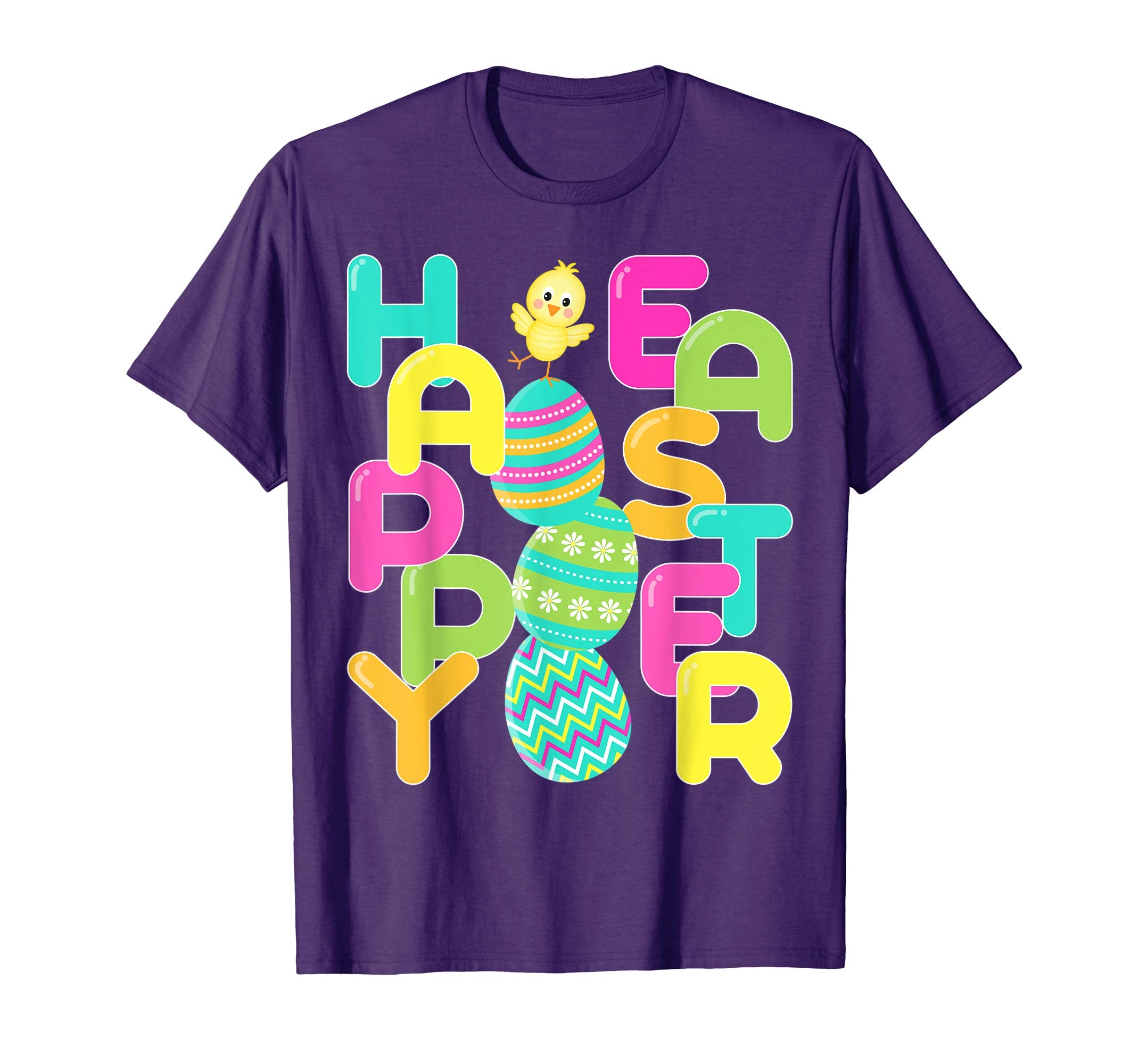 Happy Easter Shirt Colorful Eggs &amp; Chick Easter Gift
