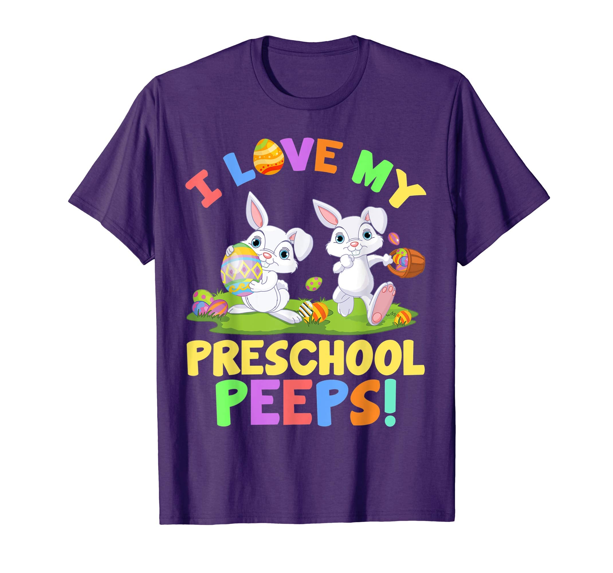 I Love My Preschool Peeps Bunnies Easter Teacher Shirt