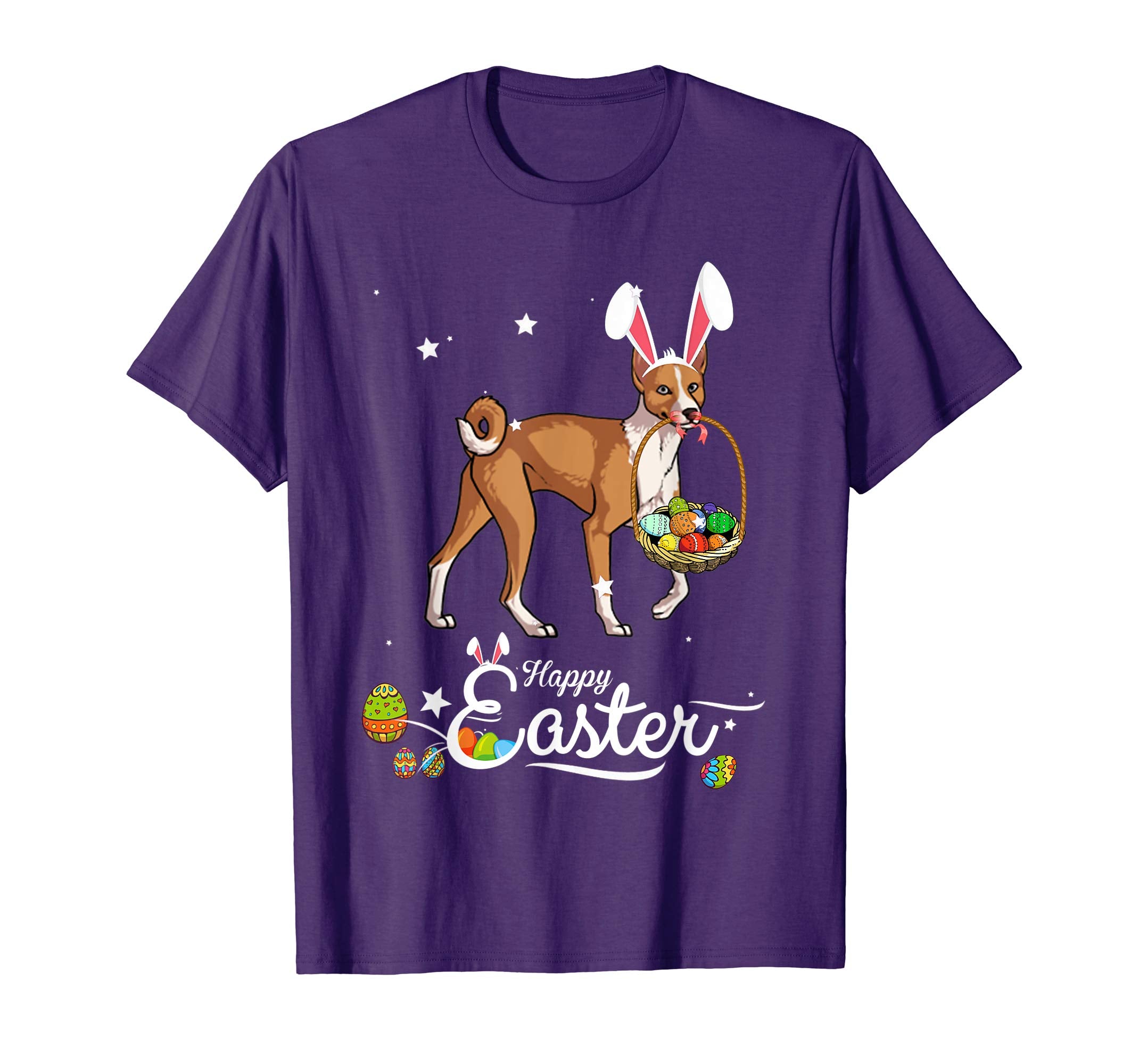 Basenji Dog With Bunny Hat Easter Costume T Shirt