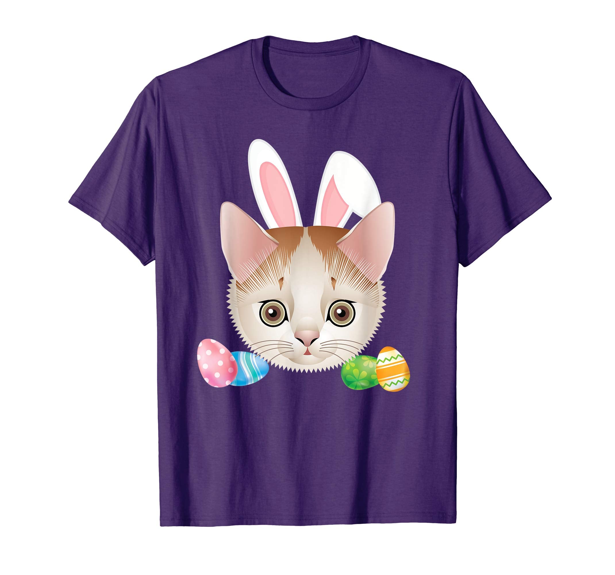 Cute Bunny Cat Face Easter Day Kitten Lovers T-Shirt Egg