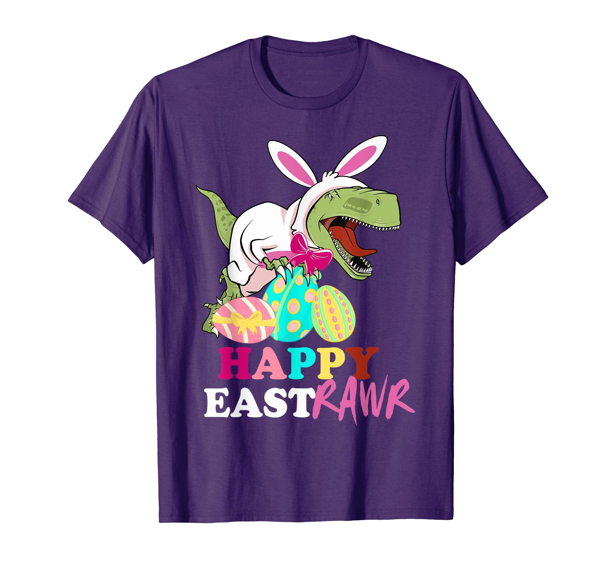Funny Easter T rex Dino Eggs Happy Eastraw Kids Boys Tshirt