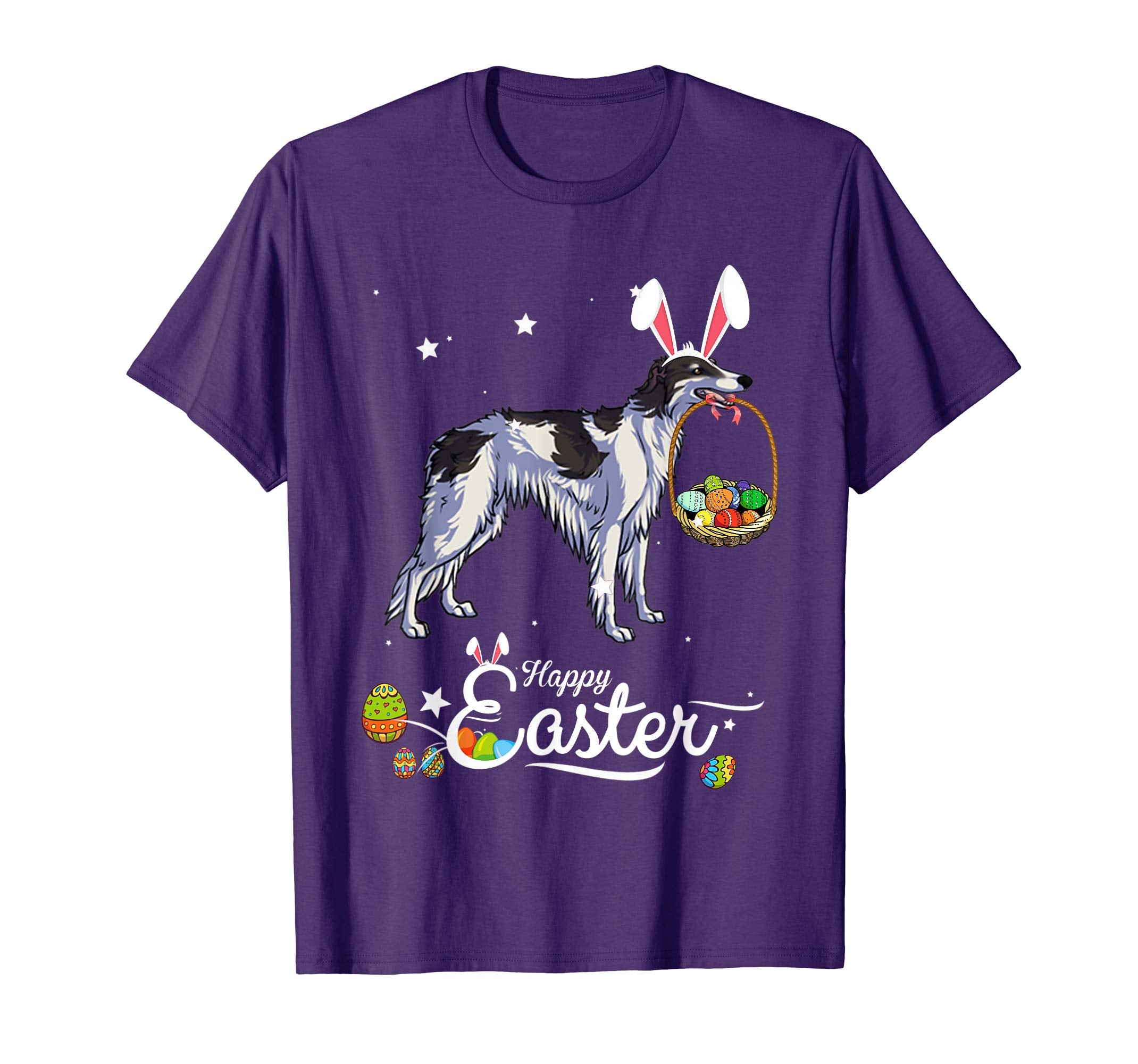 Borzoi Dog With Bunny Hat Easter Costume T Shirt