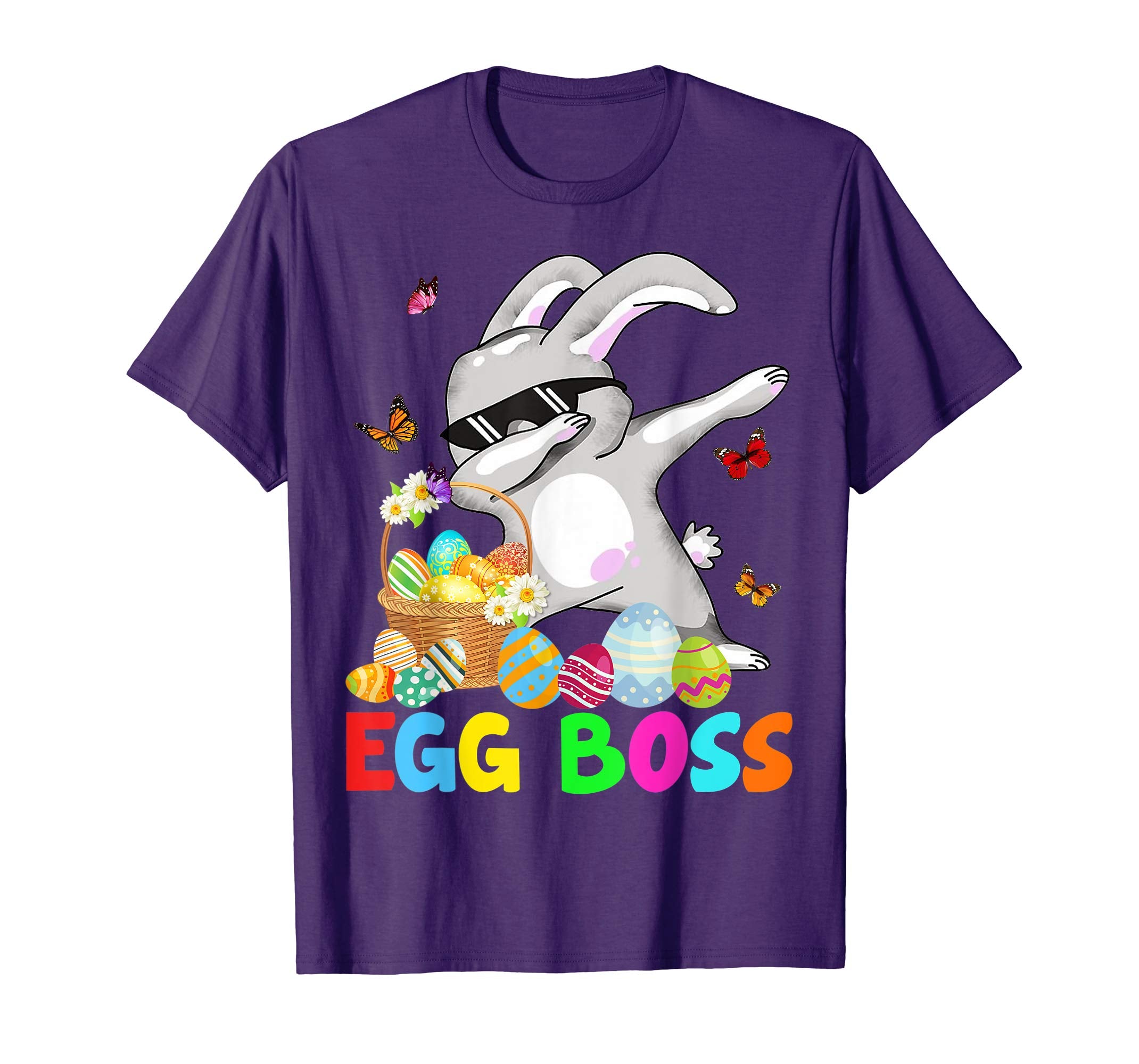 Dabbing Egg Boss Easter Bunny T Shirt For Kids Toddlers Boys