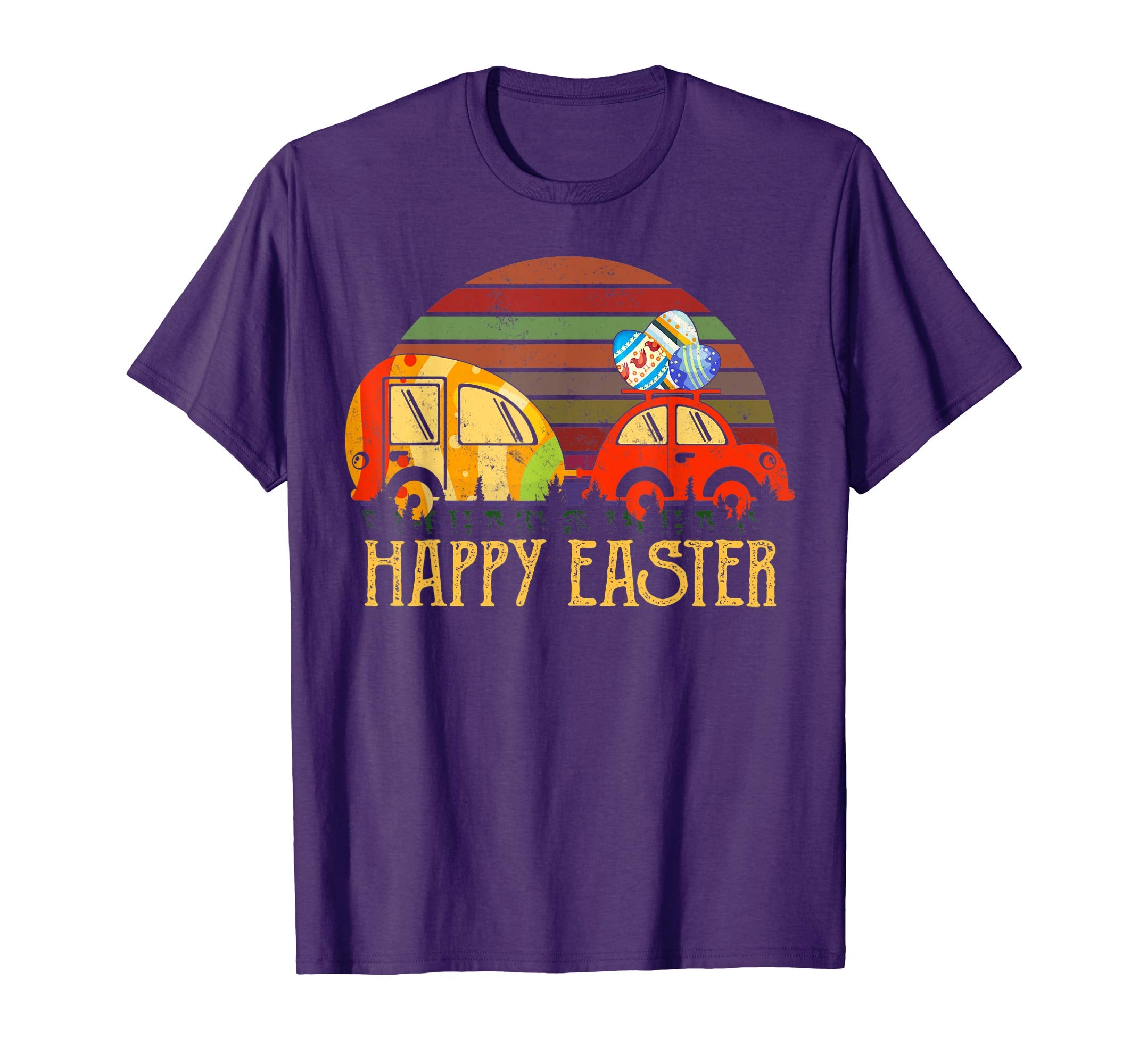 Camping T-shirt Happy Easter Day Bunny eggs for men women