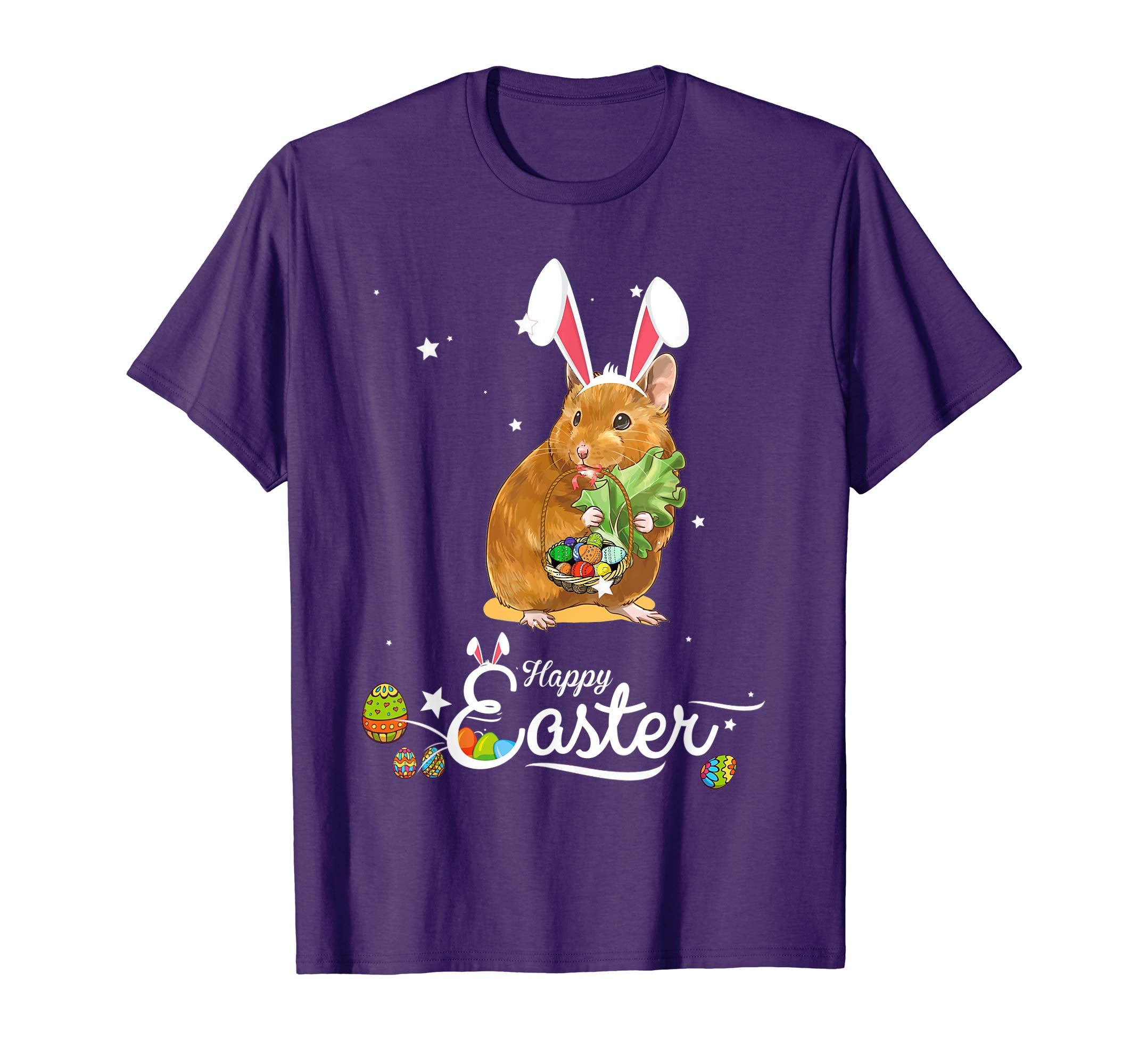 Cute Easter Hamster with Bunny Ears and Eggs T Shirt