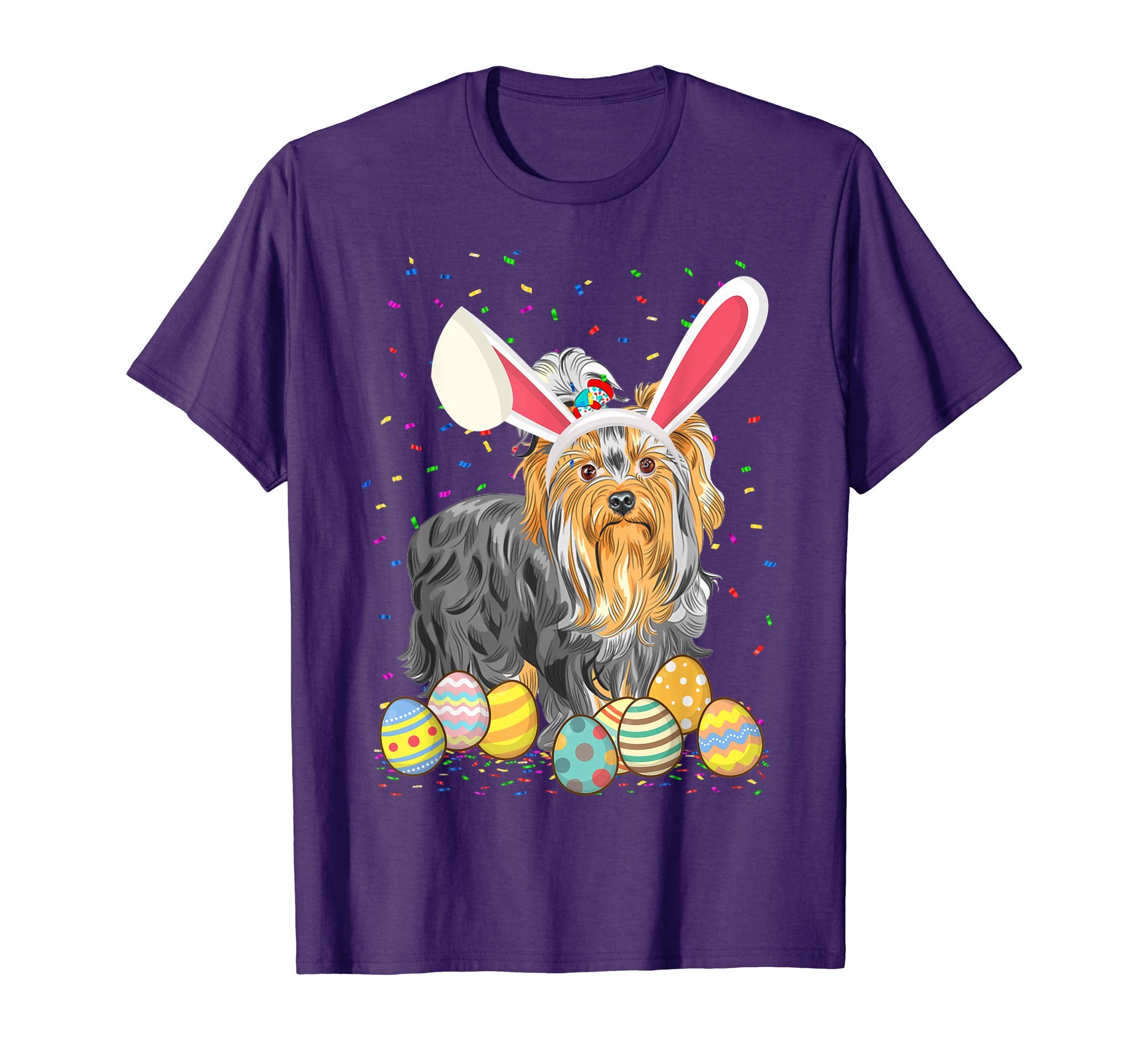Yorkshire Terrier Dog Ear Easter Eggs Shirt Happy Easter Day