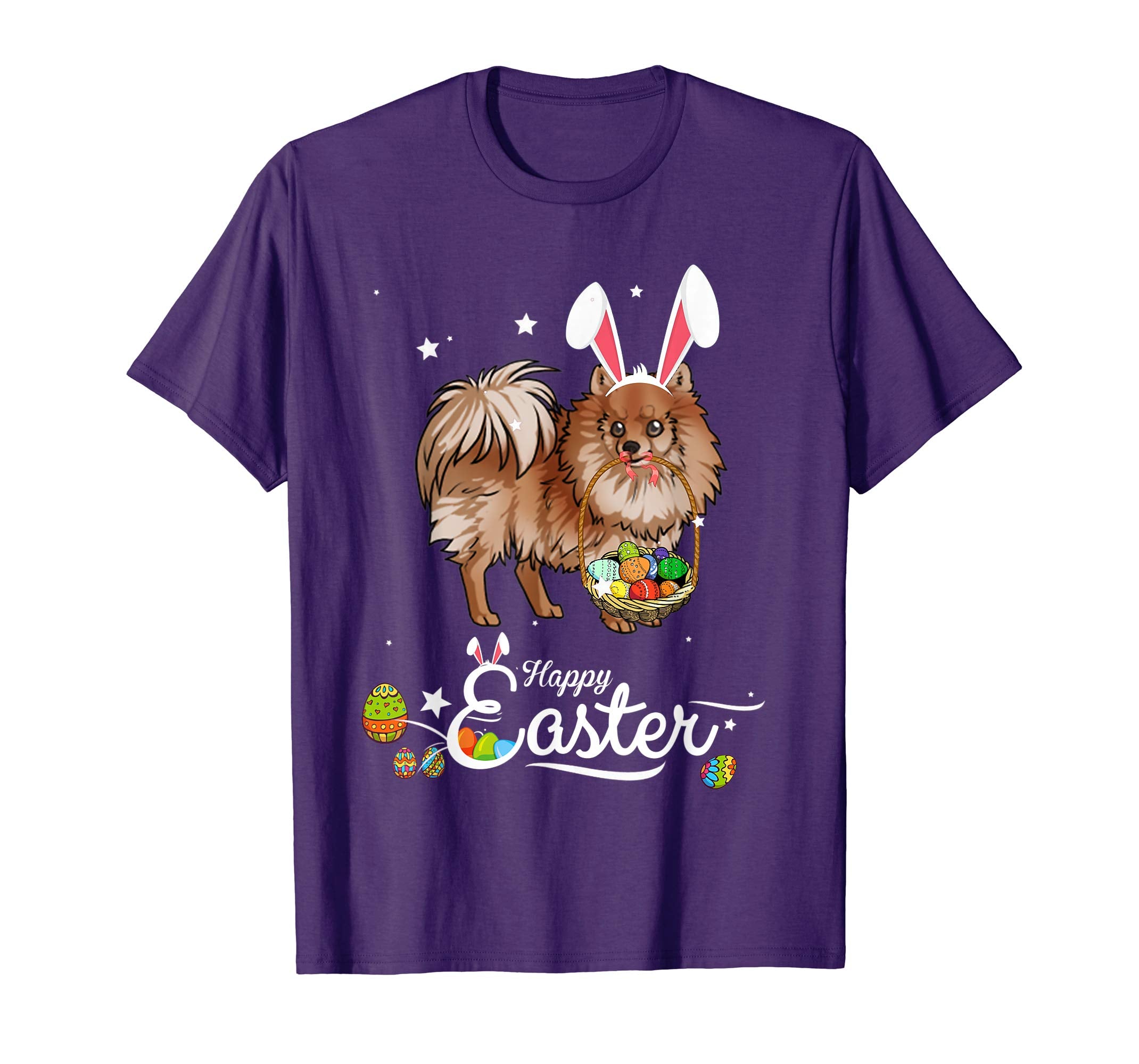 Pomeranian Dog With Bunny Hat Easter Costume T Shirt