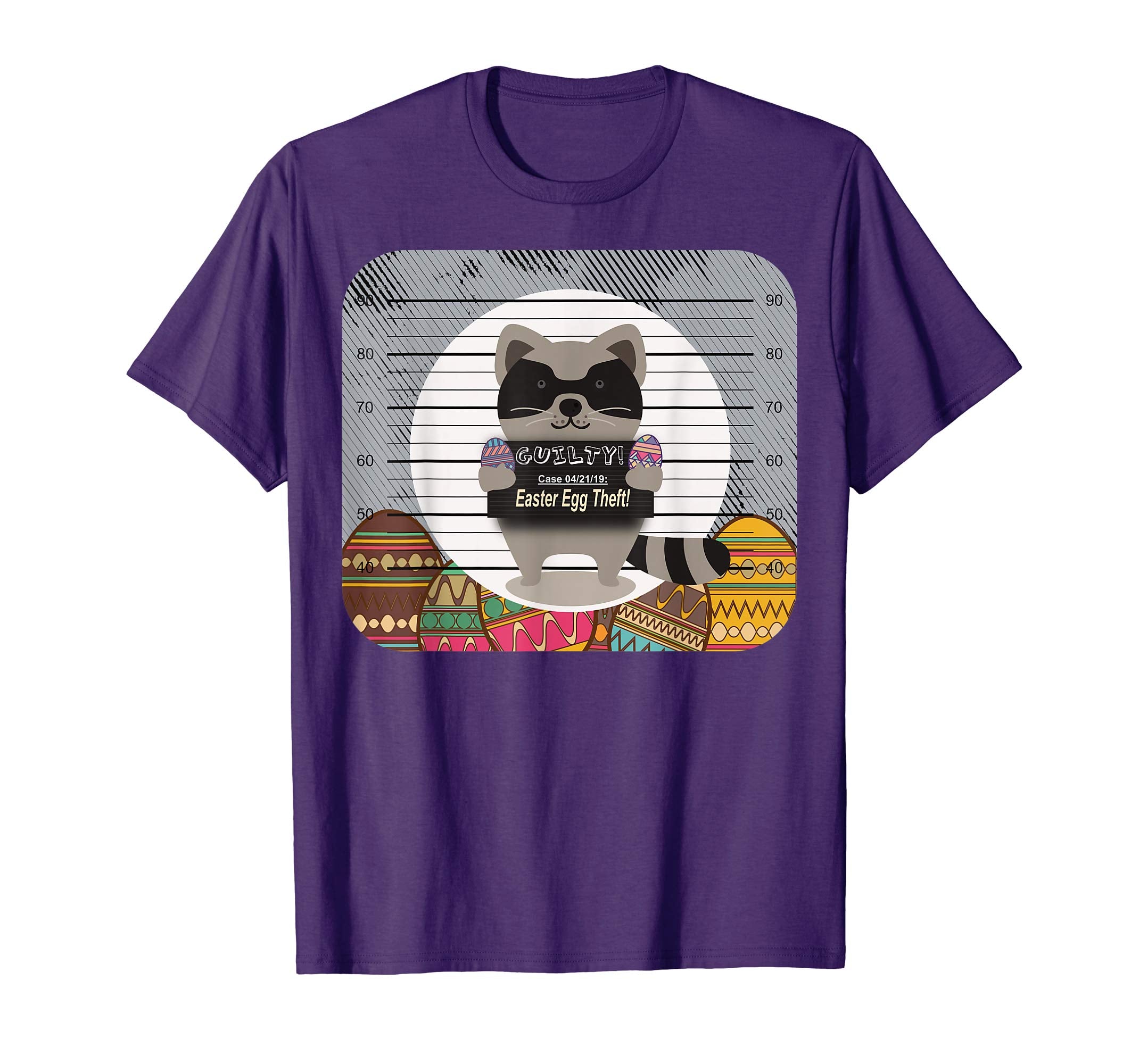 Funny Racoon Easter Tshirt I Stolen Eggs Mugshot Tee Jail