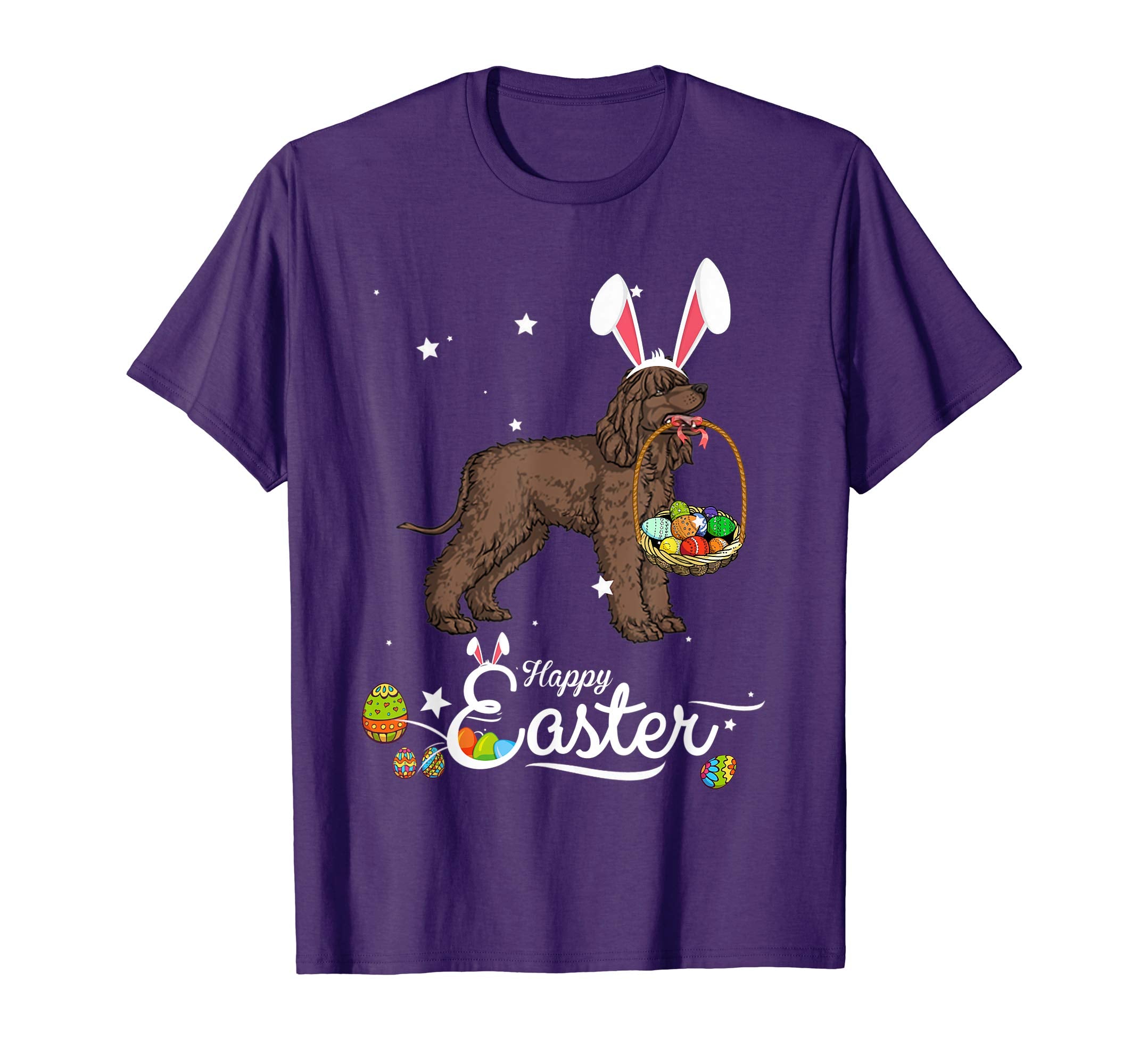 Irish Water Spaniel Dog With Bunny Hat Easter Costume Shirt