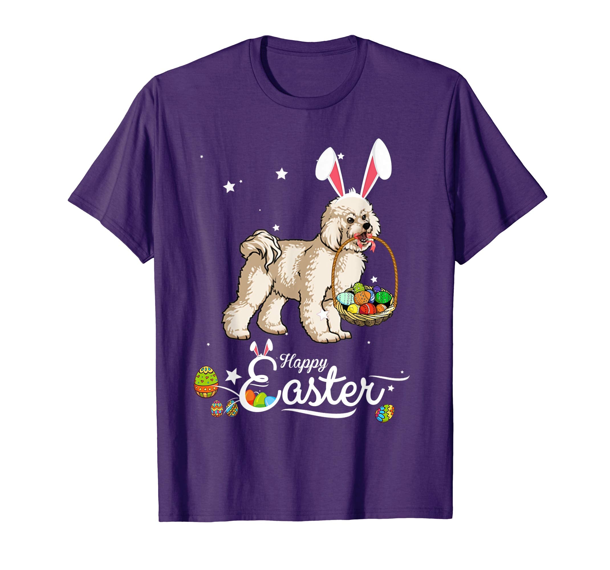 Bichon Frise Dog With Bunny Hat Easter Costume T Shirt