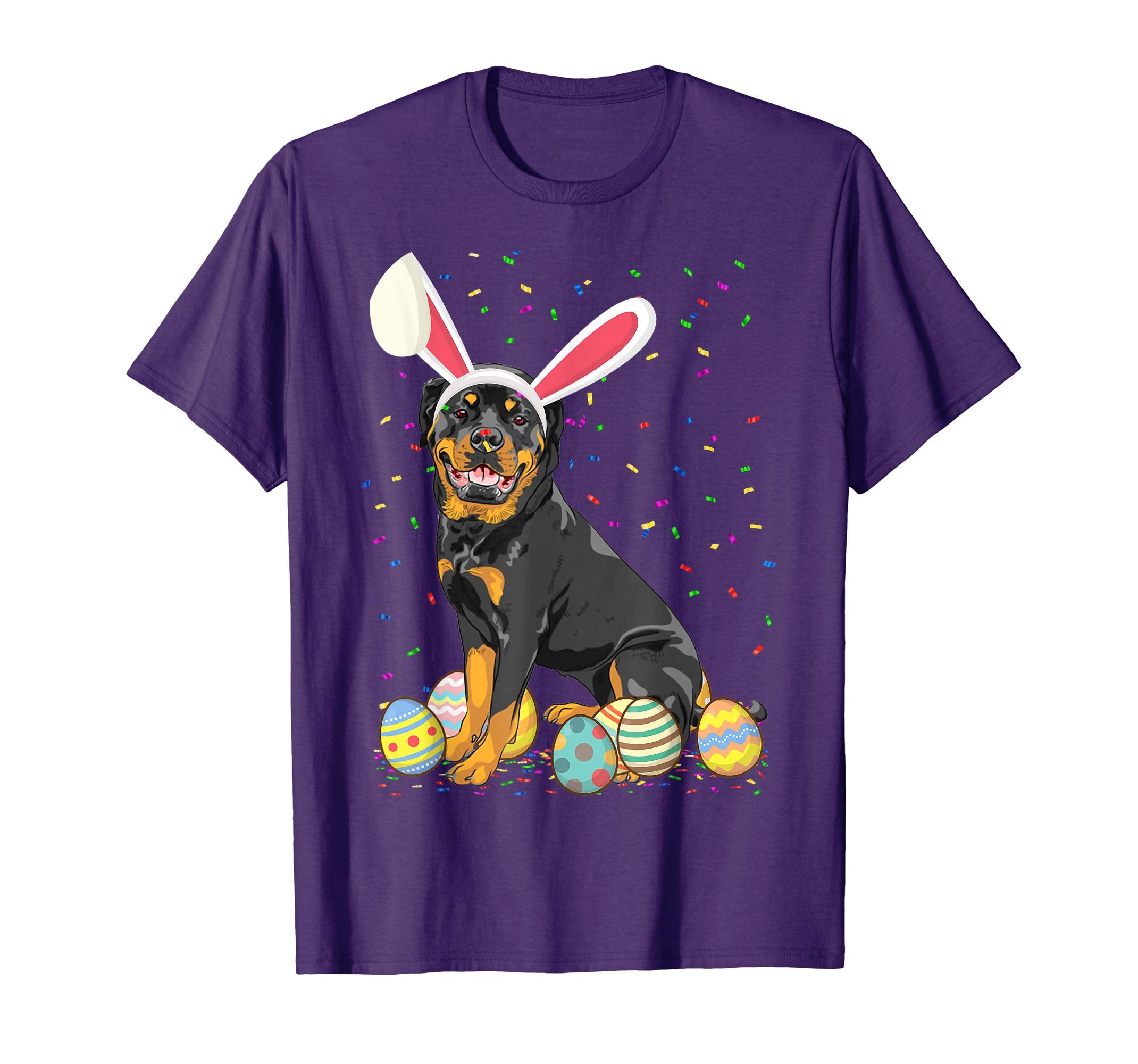 Rottweiler Dog Ear Easter Eggs Shirt Happy Easter Day Gift