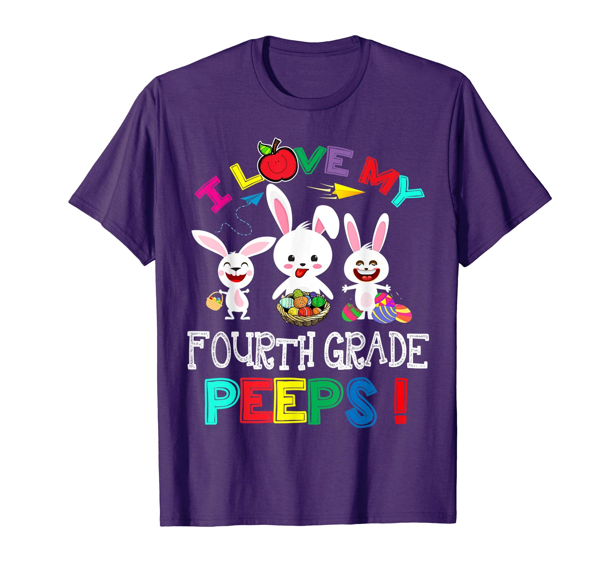 I Love My Fourth Grade Peeps Bunnies Easter Teacher T Shirt