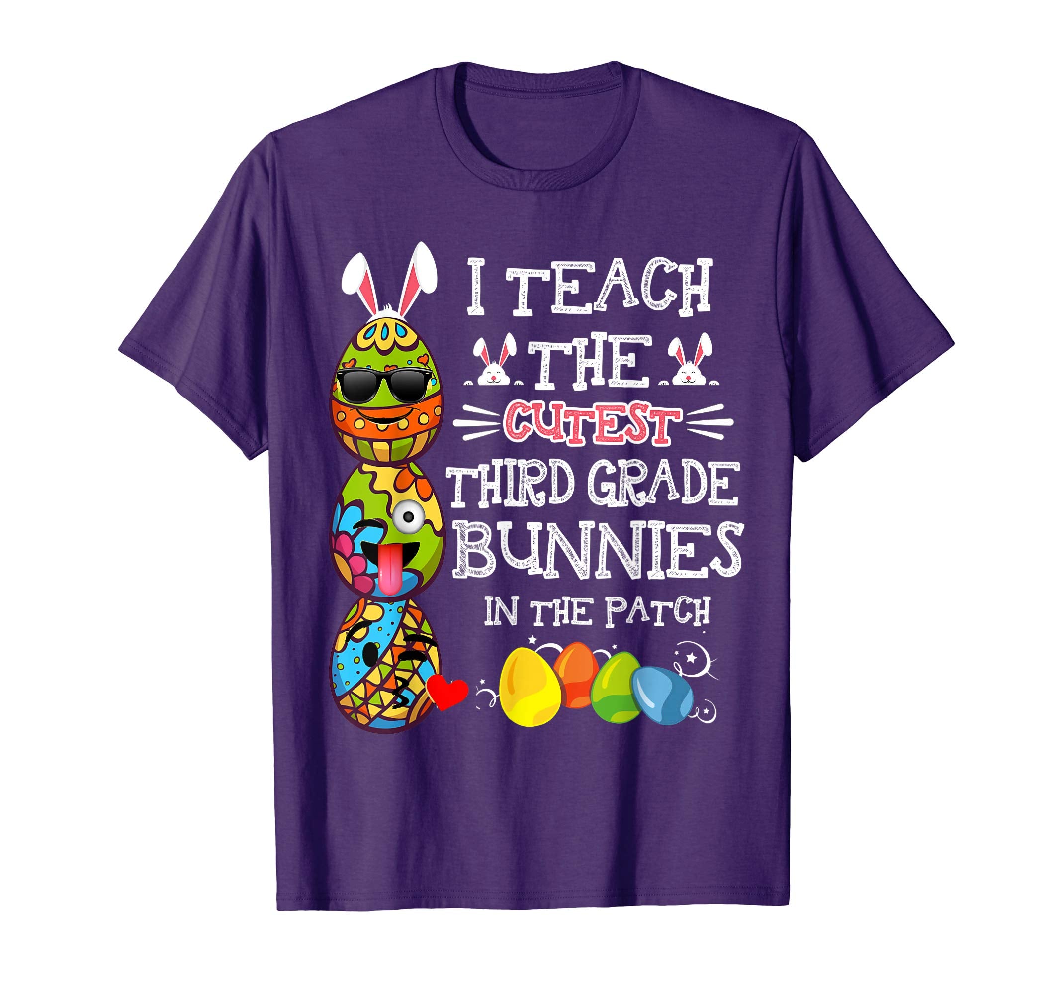 Easter Third Grade Teacher T Shirt Easter Egg Emoji Shirt