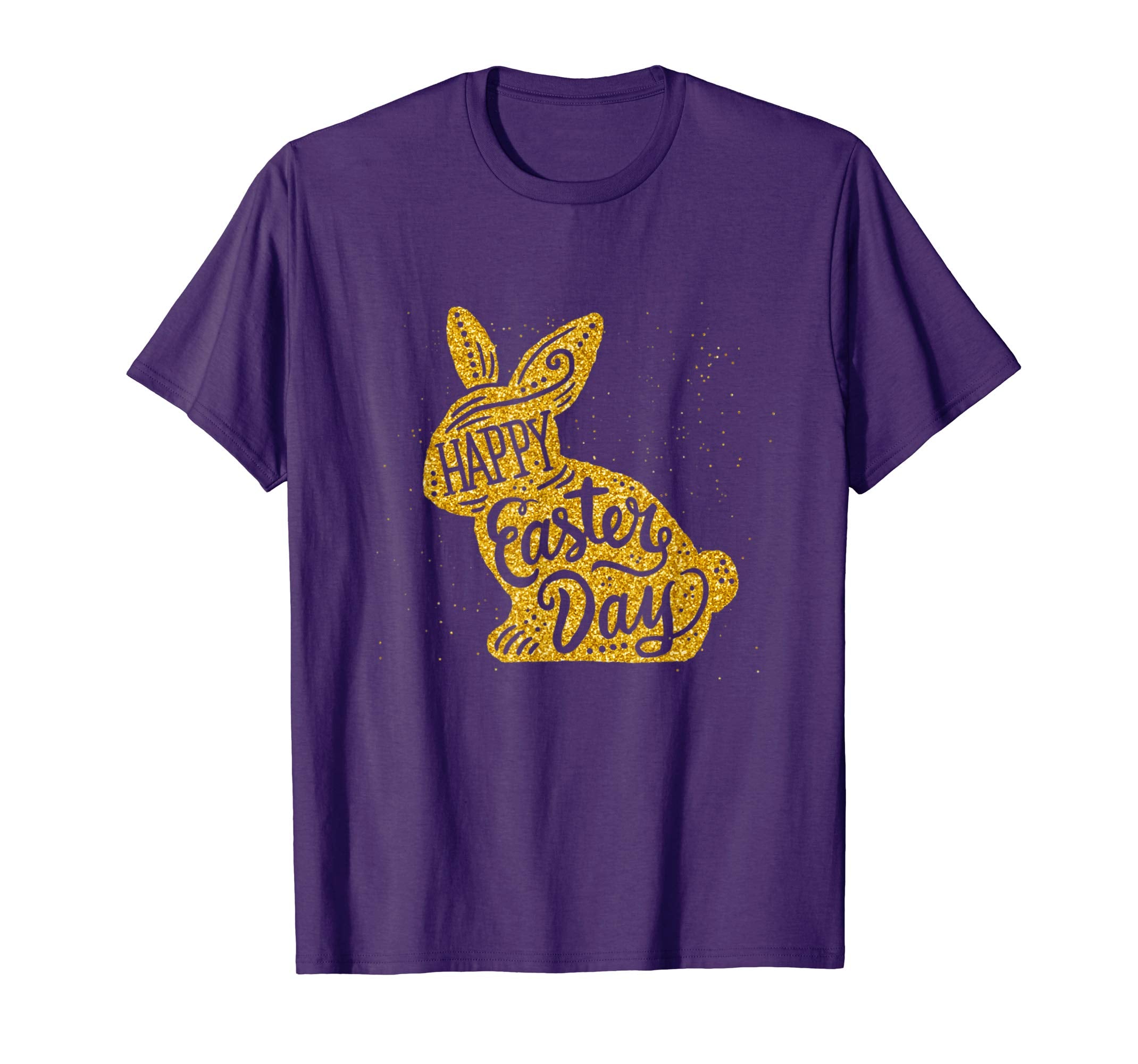 Happy Easter Bunny Tee shirt with Easter Gold Tee