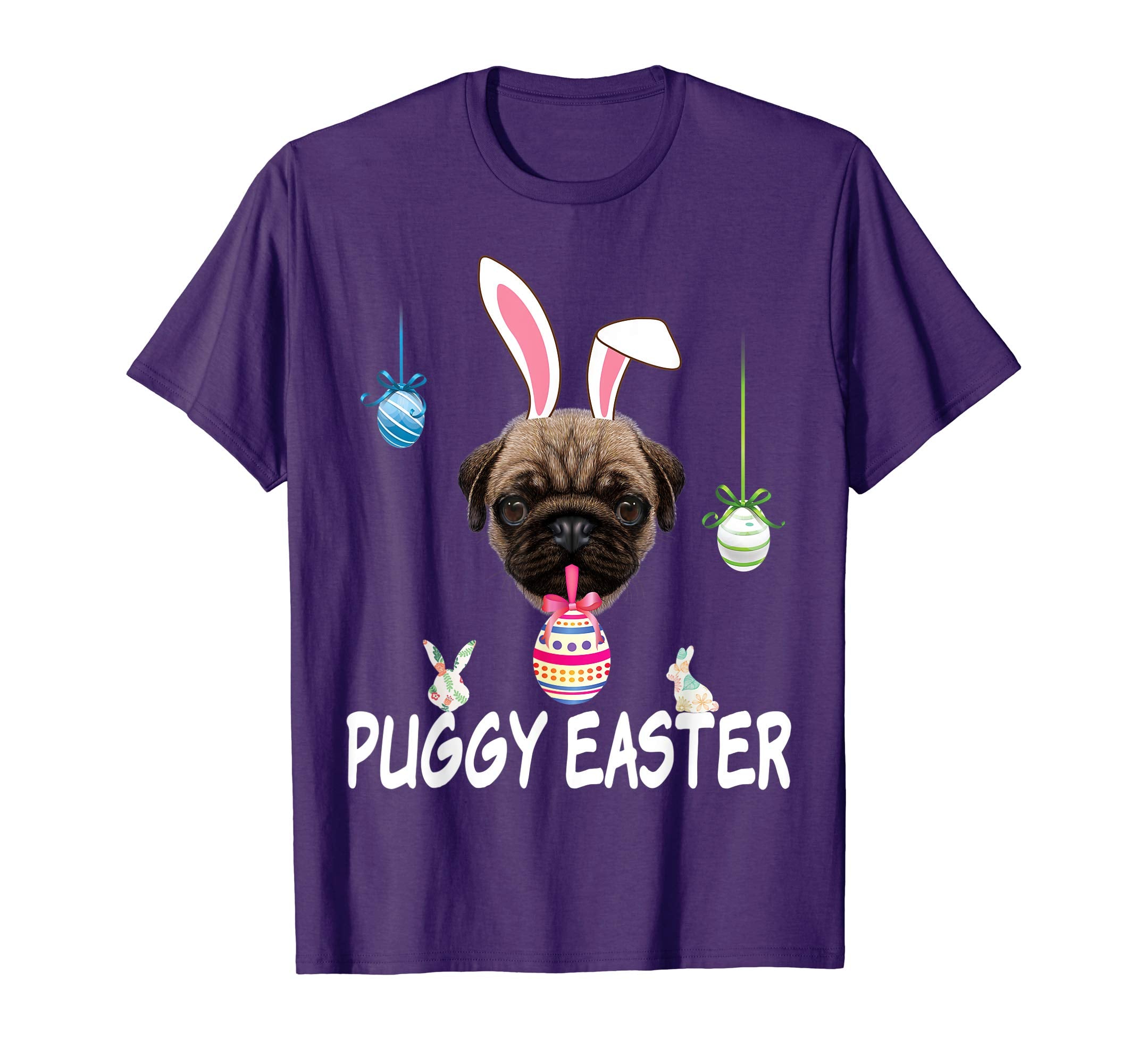 The Puggy Easter Pug Dog Bunny Egg T-Shirt Dog Lover Hunting